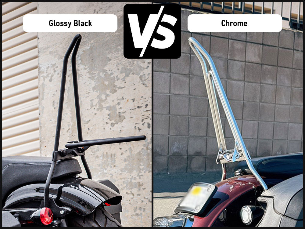 Chrome vs Glossy Black Sissy Bars - Which is the Better Option?