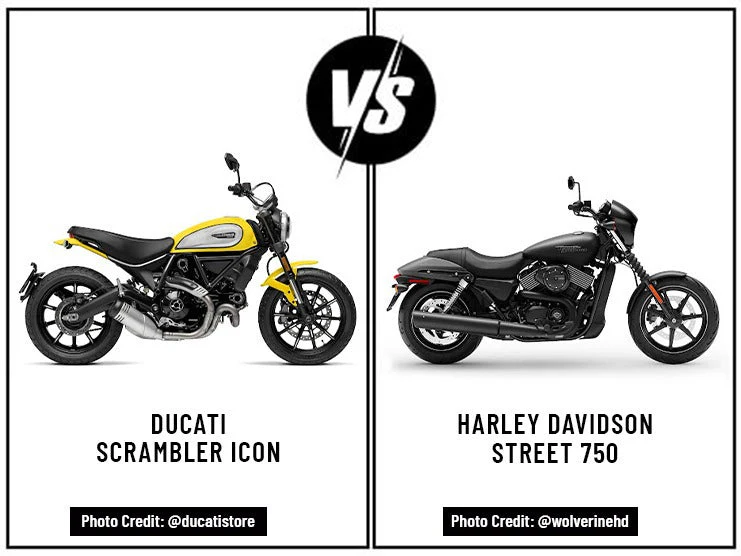 Ducati Scrambler Icon vs Harley Street 750