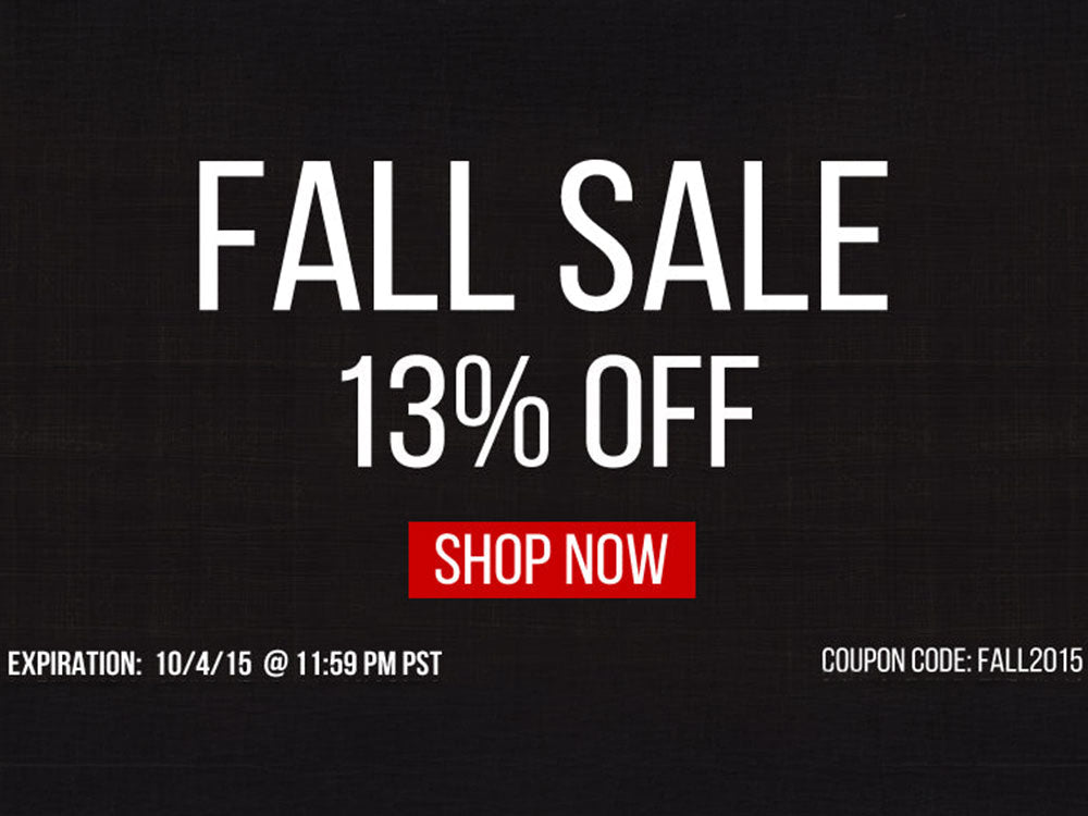 Fall Sale – Save 13%!