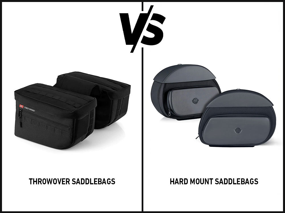 Hard Mount Saddlebags & Throw-Over Motorcycle Saddlebags