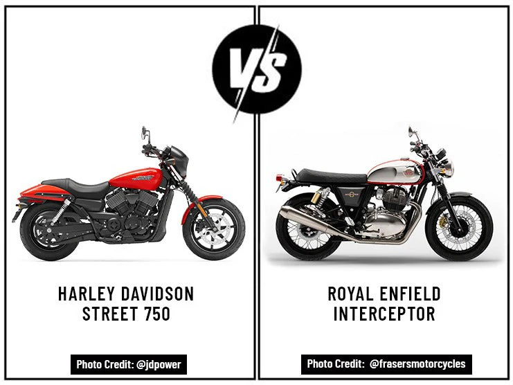 Harley Davidson Street 750 vs Royal Enfield Interceptor