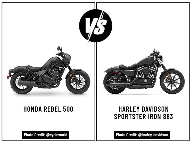Honda Rebel 500 vs. Harley Davidson Sportster Iron 883