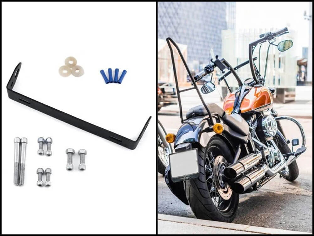 Quick-Release Sissy Bar Installation on Harley Davidson Motorcycle Without Turn Signal Relocation