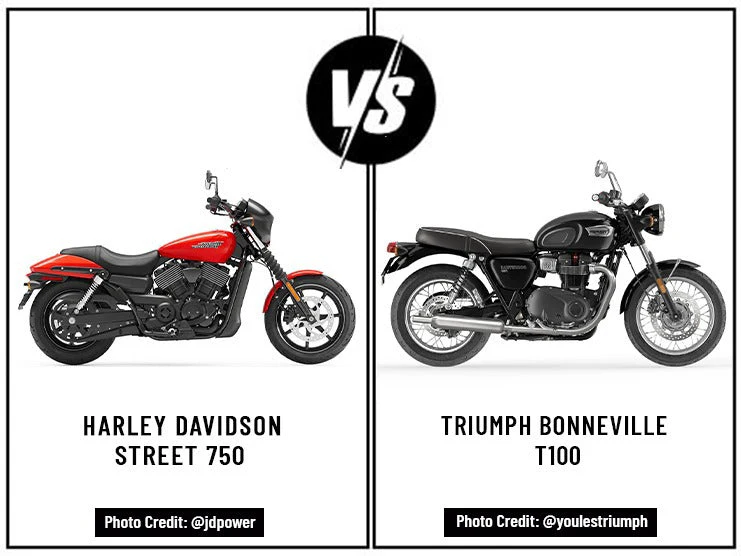 Triumph Bonneville T100 vs Harley Davidson Street 750