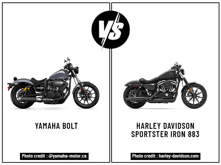 YAMAHA BOLT VS HARLEY-DAVIDSON SPORTSTER IRON 883 DETAILED COMPARISON