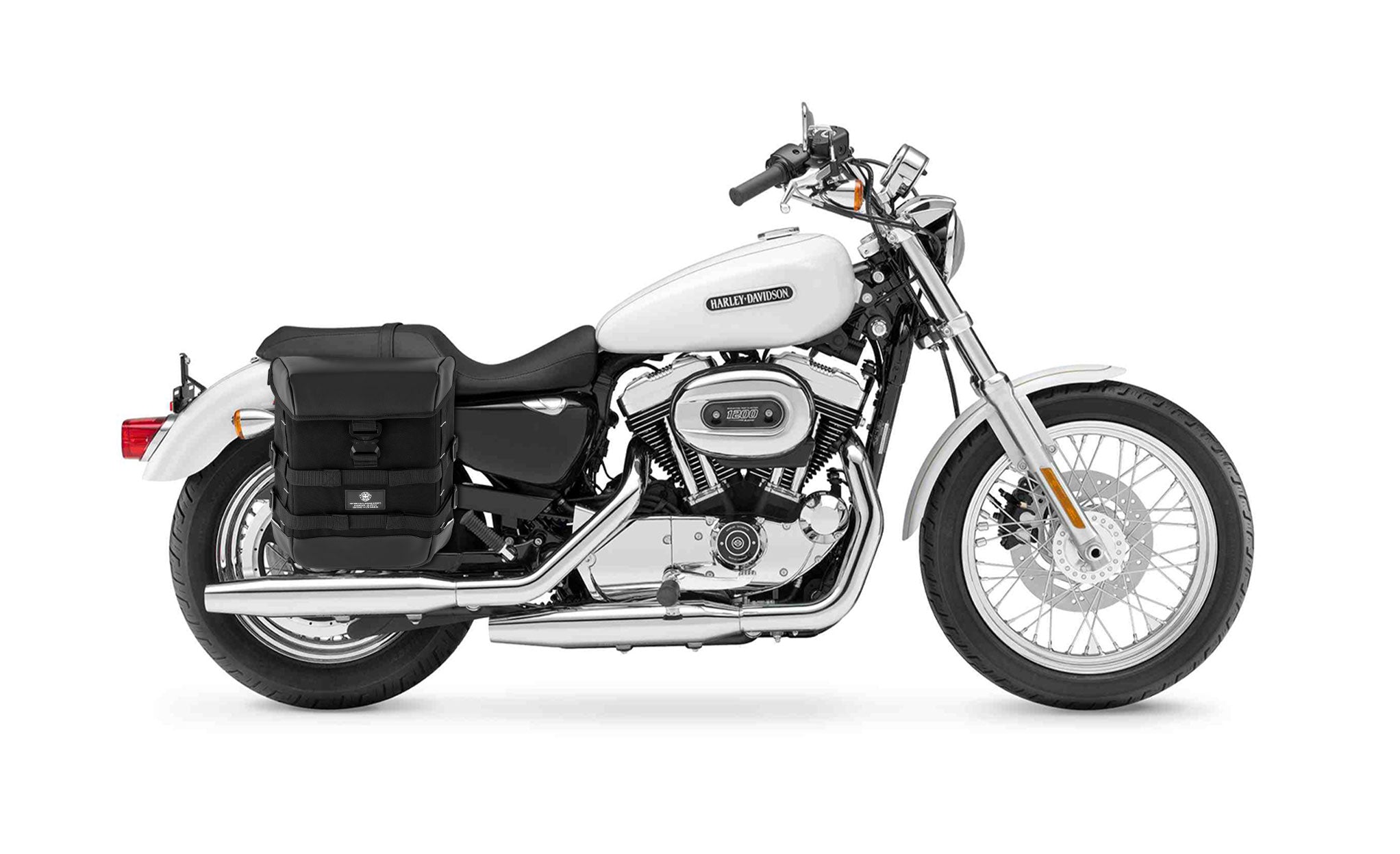 15L - Incognito Quick-Mount Medium Solo Saddlebag (Right Only) for Harley Sportster 1200 Low XL1200L Bag on Bike @expand