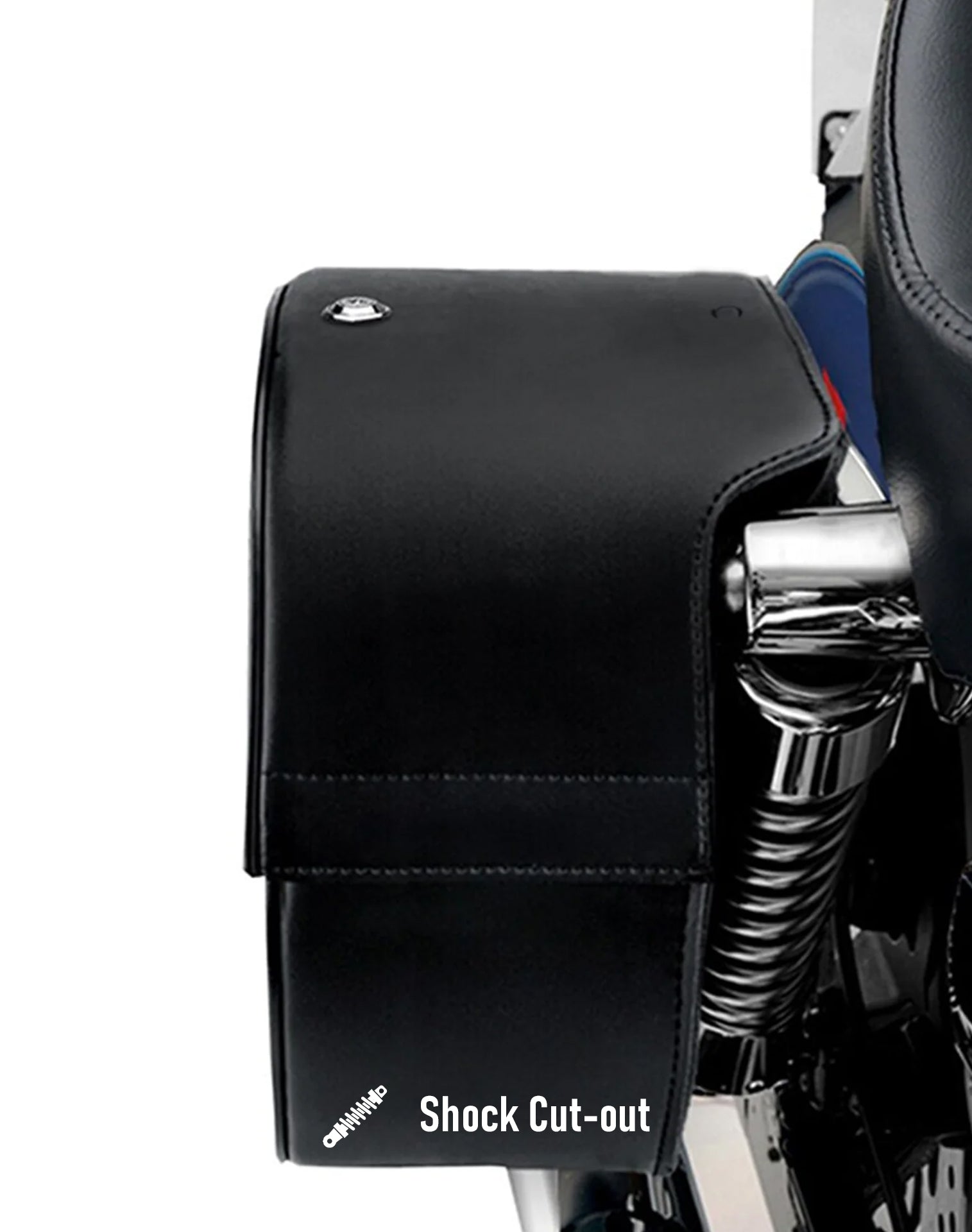 26L - Baelor Large Shock-Cutout Leather Saddlebags for Harley Sportster 883 Custom XL883C/XLH883C