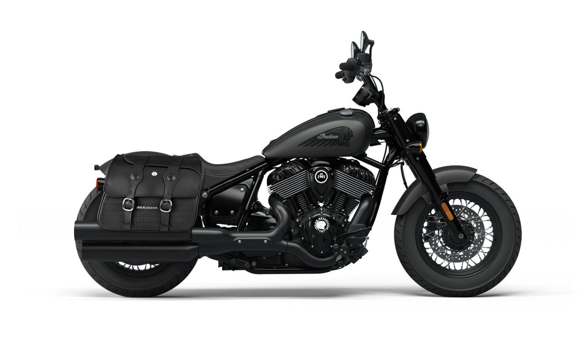 32L - ArrowHead Large (2022-24) Indian Chief Bobber Dark Horse Motorcycle Saddlebags @expand