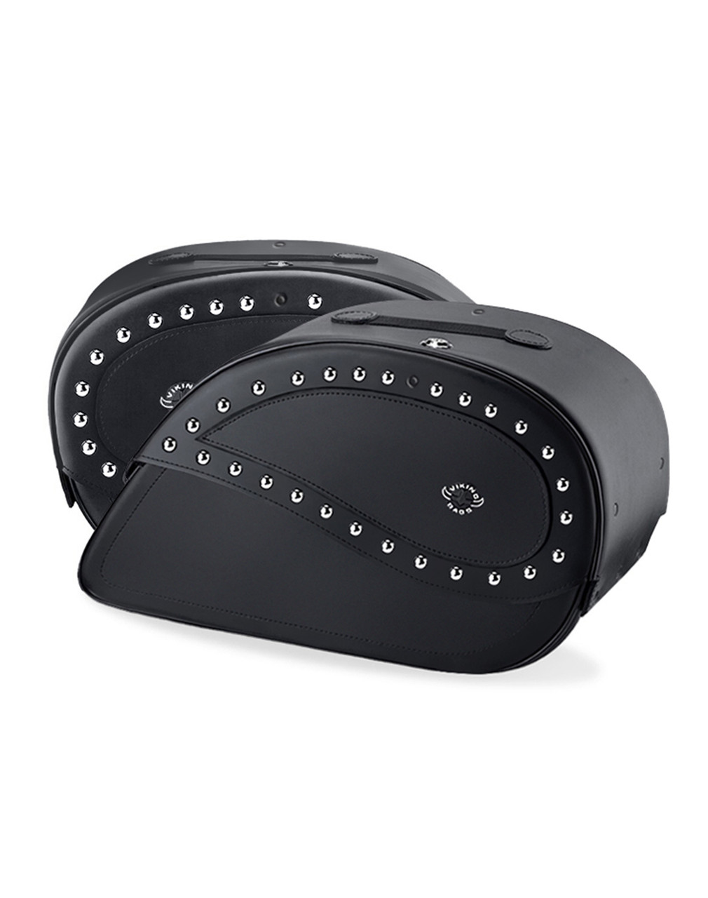 30L Ultimate Large Universal Studded Leather Motorcycle Saddlebags