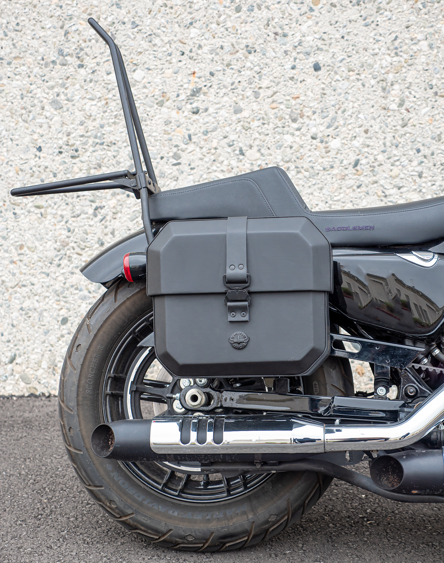 10L - Outlaw Quick Mount Small Harley Sportster Forty Eight 48 Solo Hard Saddlebag (Right Only)