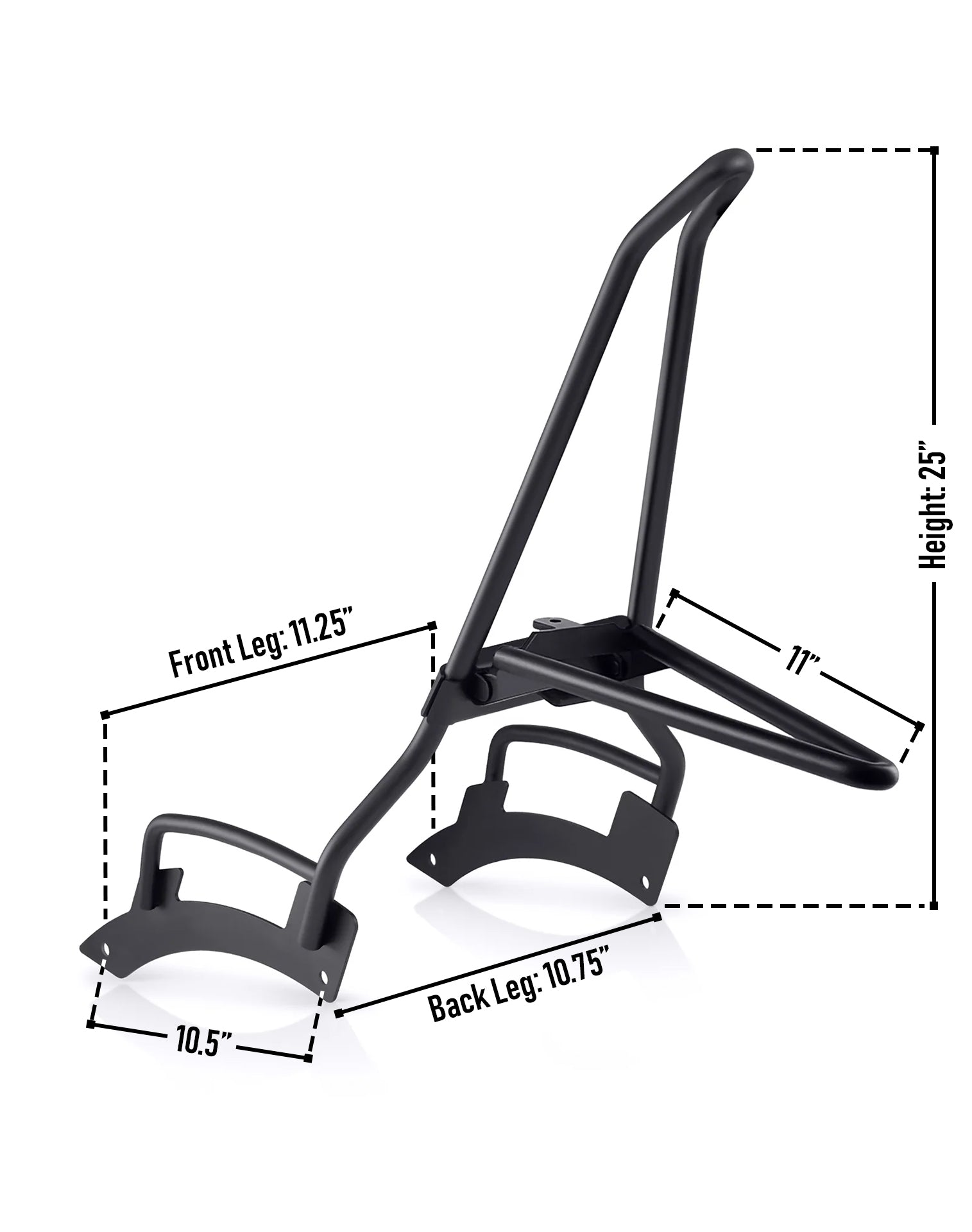 Iron Born Blade 25" Sissy Bar with Foldable Luggage Rack for Indian Scout Bobber Twenty Matte Black