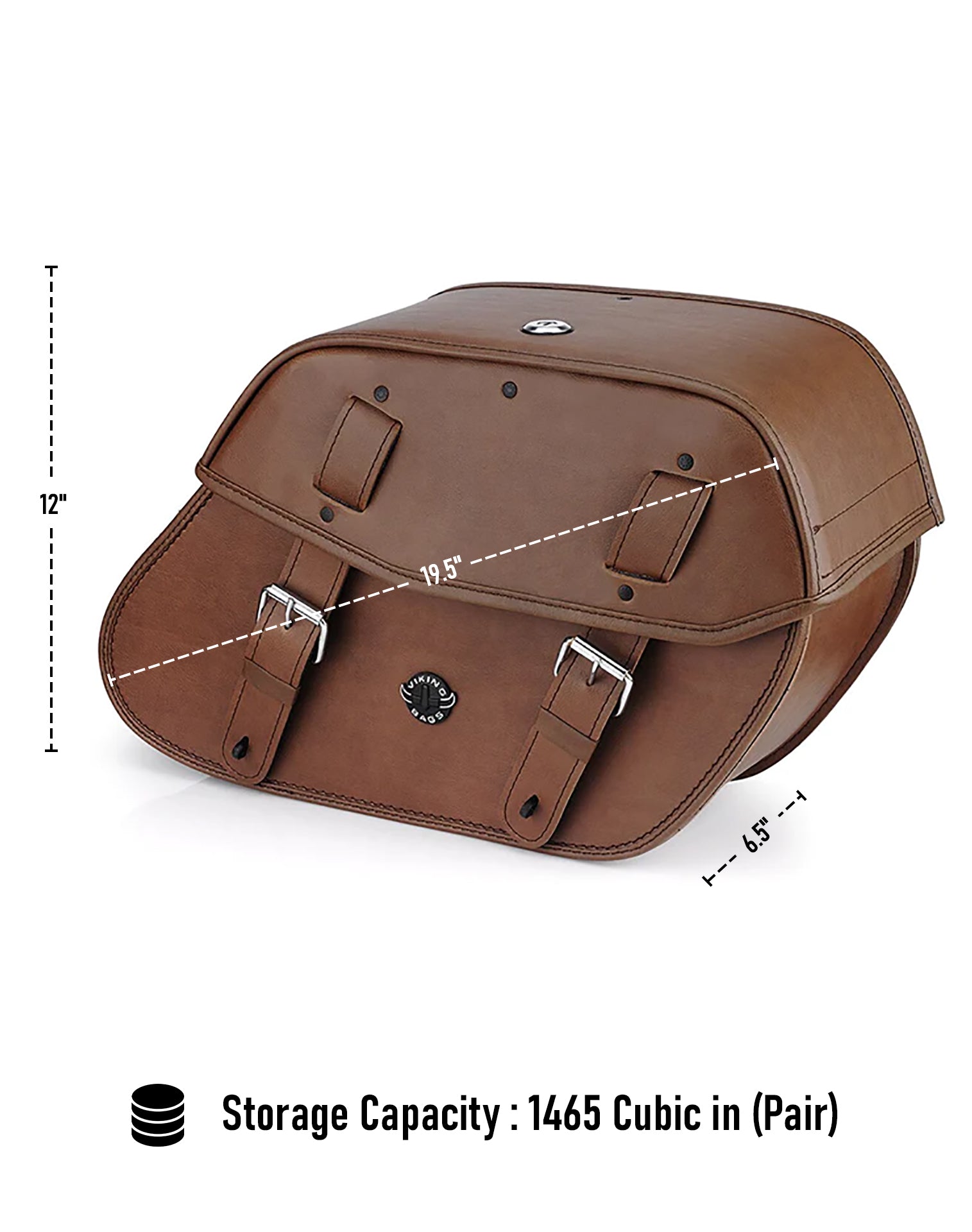 Viking Odin Brown Large Leather Motorcycle Saddlebags For Harley Softail Street Bob Fxbb Can Store Your Ridings Gears