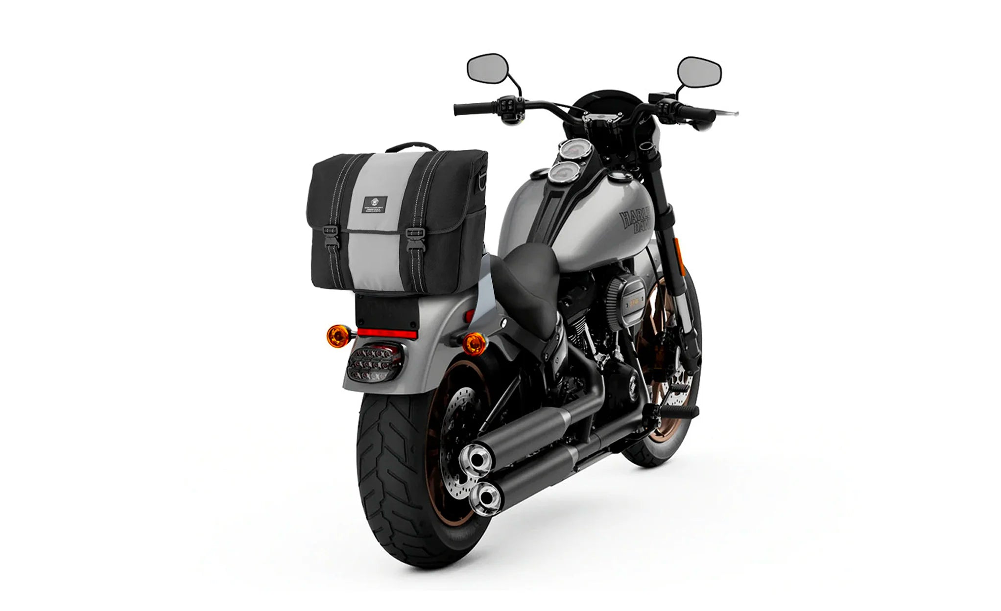 23L - Duo-tone Medium Motorcycle Messenger Bag for Harley Davidson  Gray/Black
