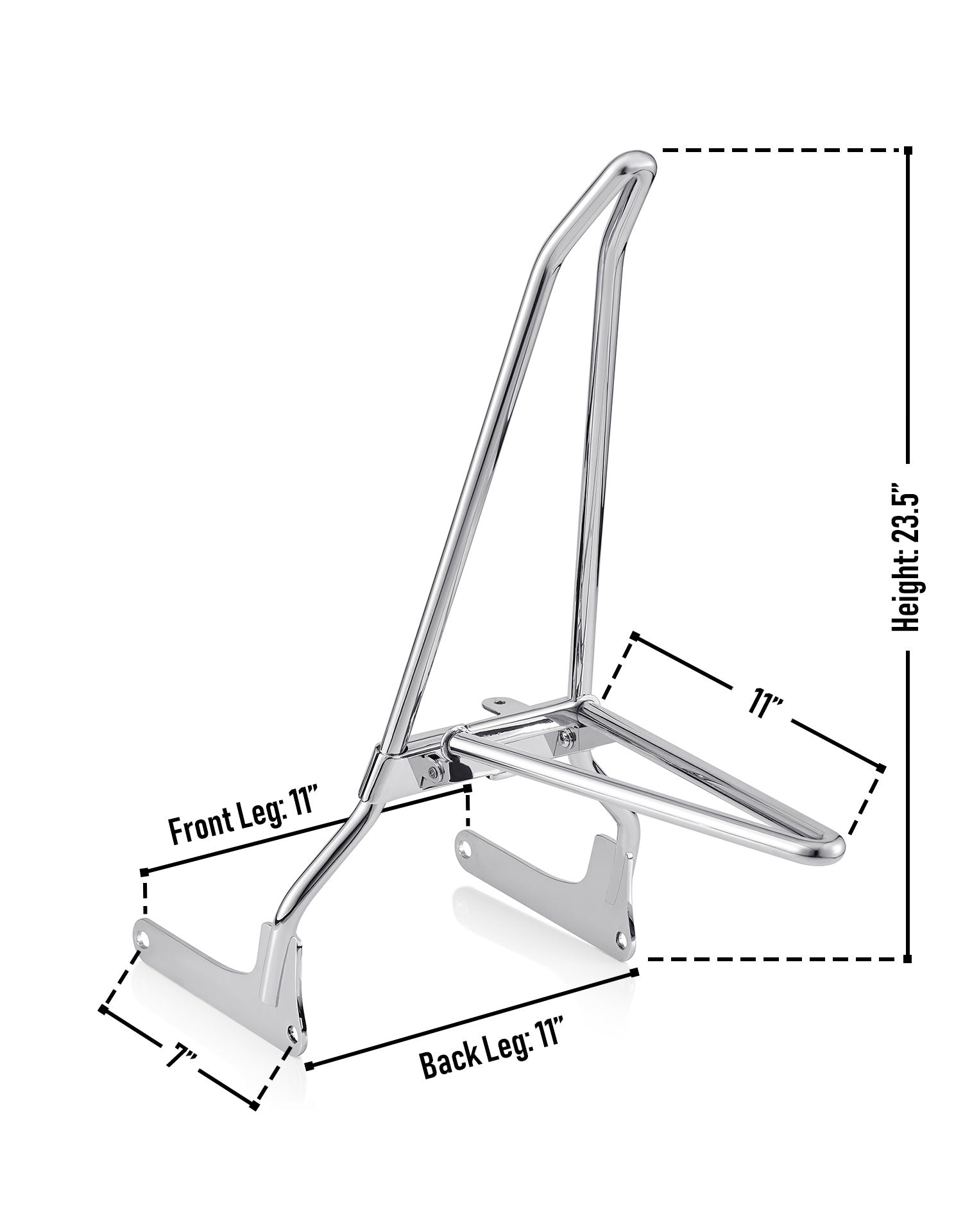 Iron Born Blade 25" Sissy Bar w/ Foldable Luggage Rack for Harley Softail Low Rider S FXLRS Chrome Info