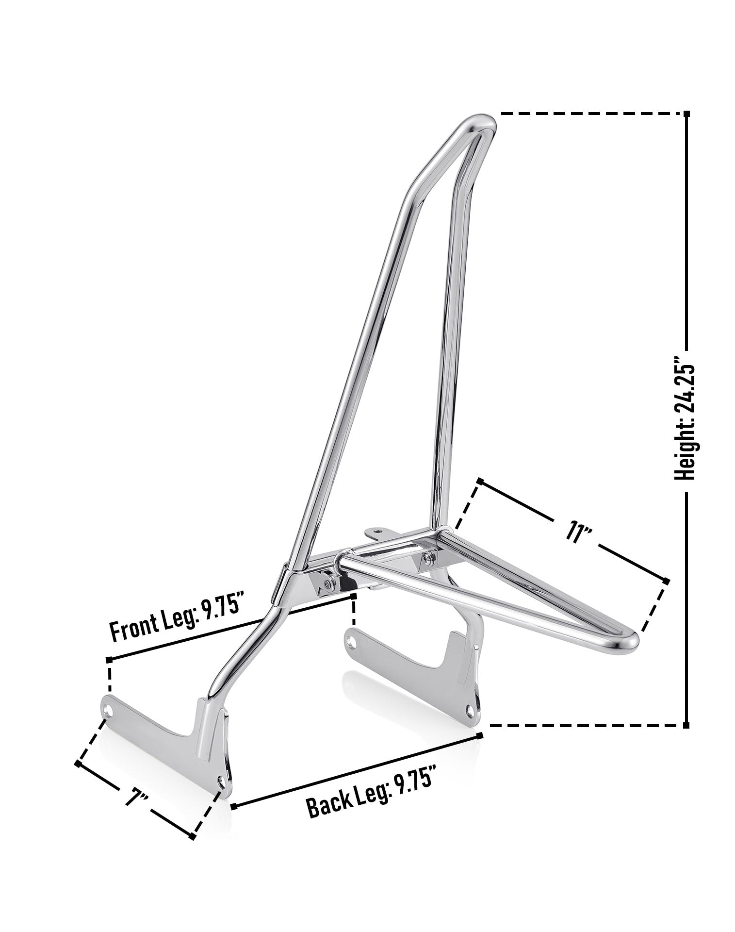 Iron Born Blade 25" Sissy Bar w/ Foldable Luggage Rack for Harley Softail Standard FXST Chrome Info