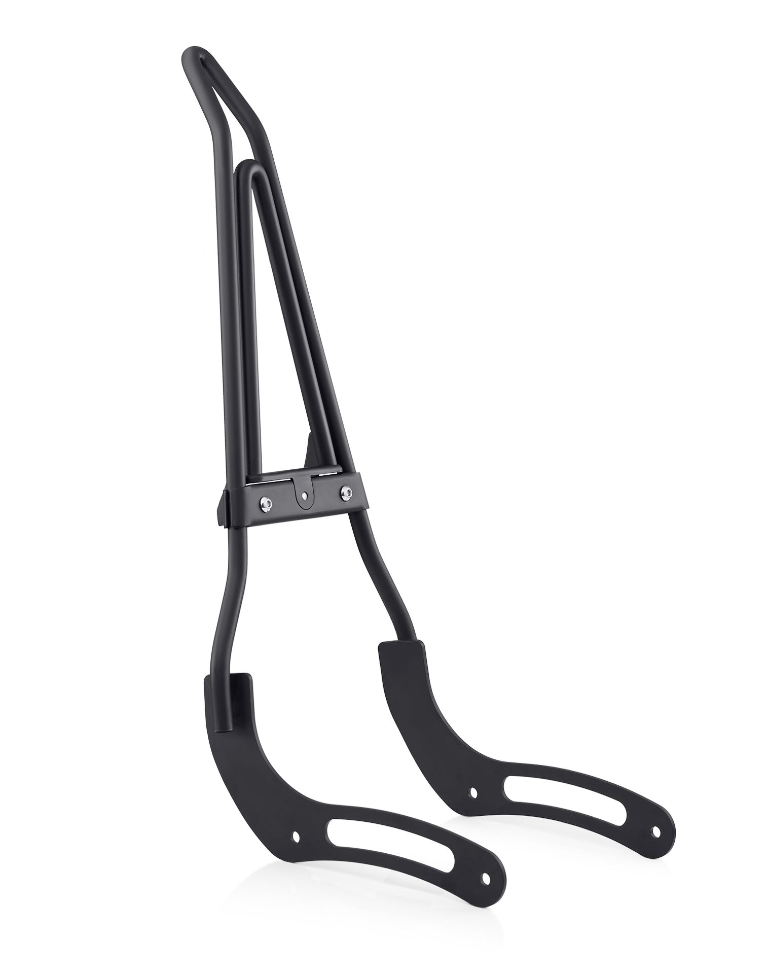 Iron Born Blade 25" Sissy Bar with Foldable Luggage Rack for Honda Rebel 500/ABS Matte Black Front View