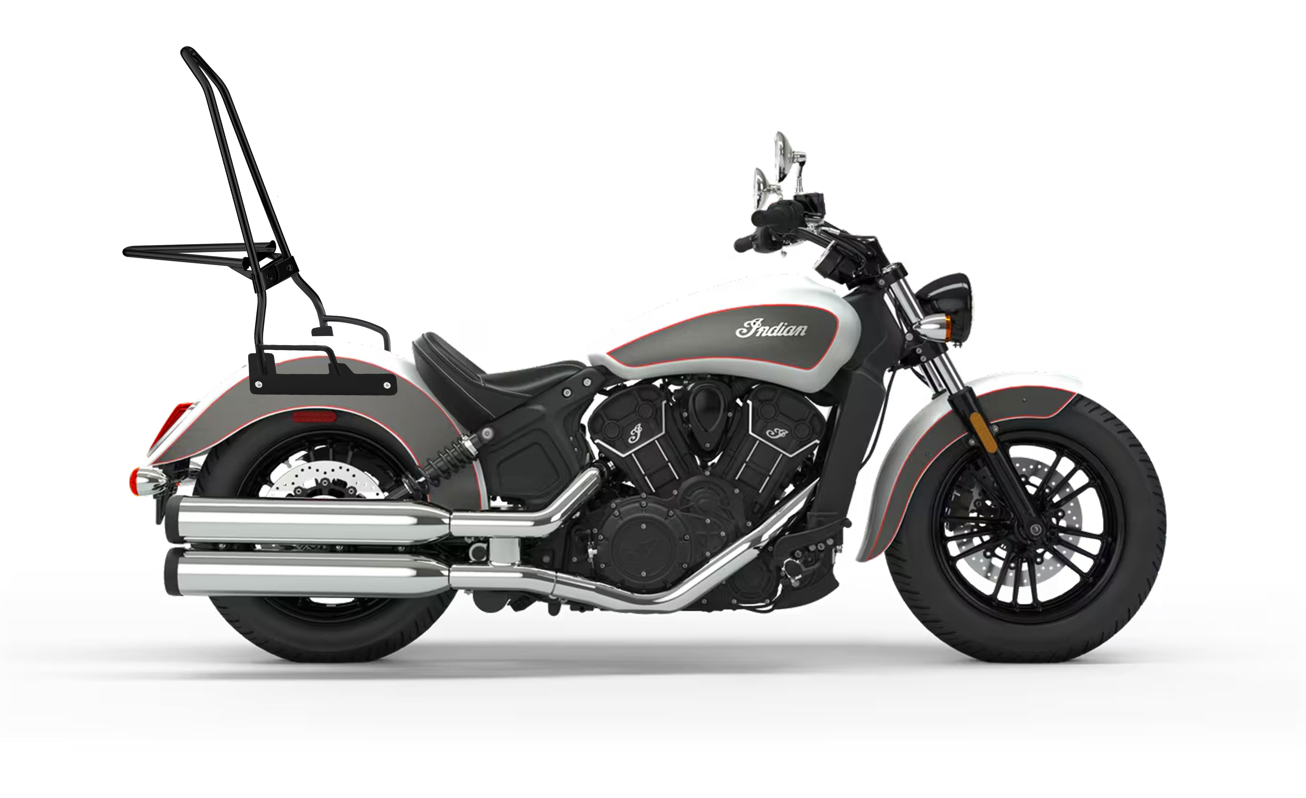 Iron Born Blade 25" Indian Scout Sissy Bar with Foldable Luggage Rack Matte Black @expand