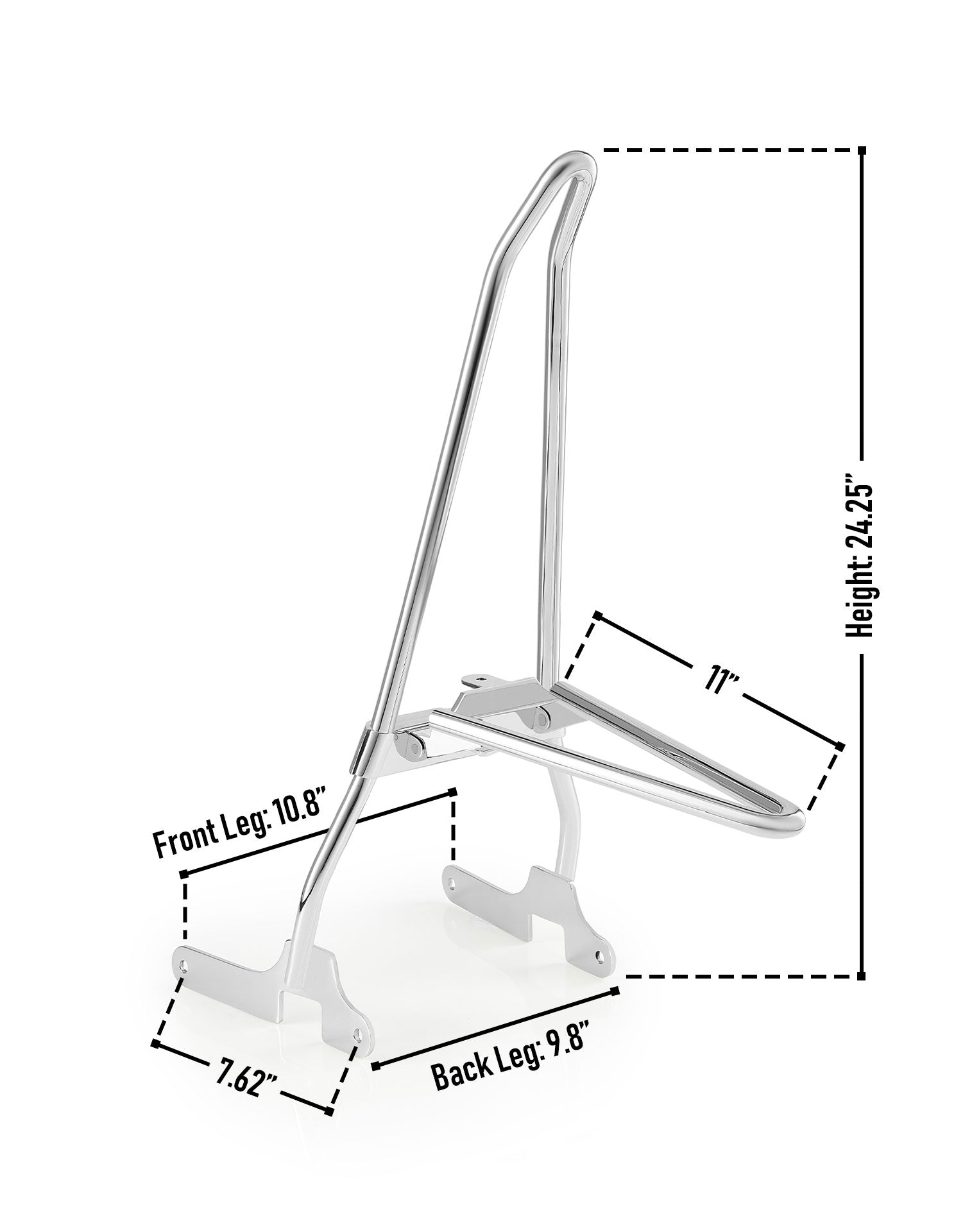 Iron Born Blade 25" Sissy Bar with Foldable Luggage Rack for Harley Sportster 1200 Low XL1200L Chrome Info