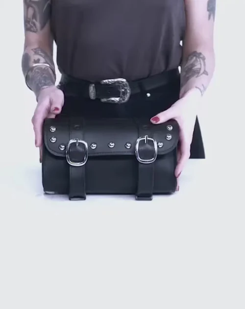 Viking Armor Studded Ducati Leather Motorcycle Tool Bag Video