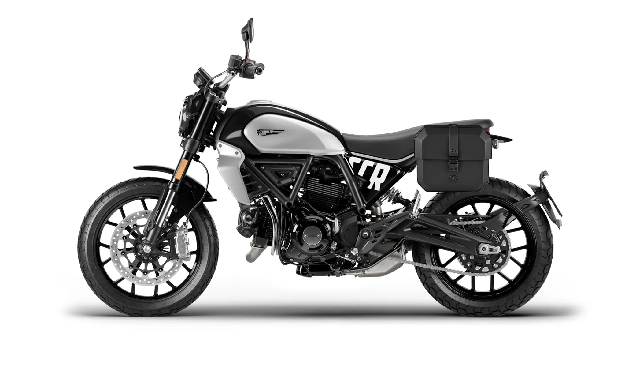 Viking Outlaw 10 Liters Small Quick Mount Ducati Scrambler 2014 17 Hard Solo Saddlebag Left Only Bag on Bike @expand