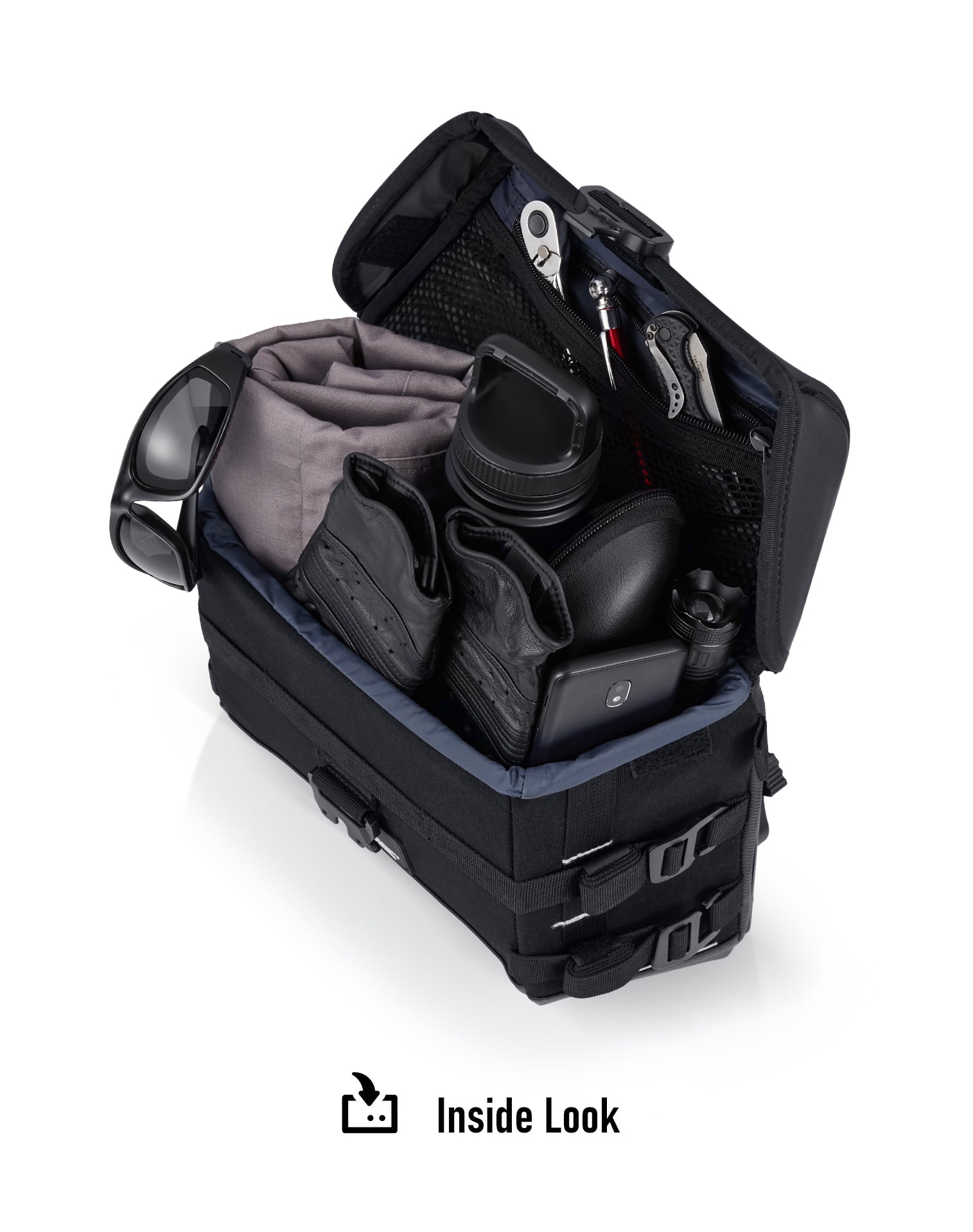 10L - Incognito Quick-Mount Small Solo Saddlebag (Right Only) Inside View