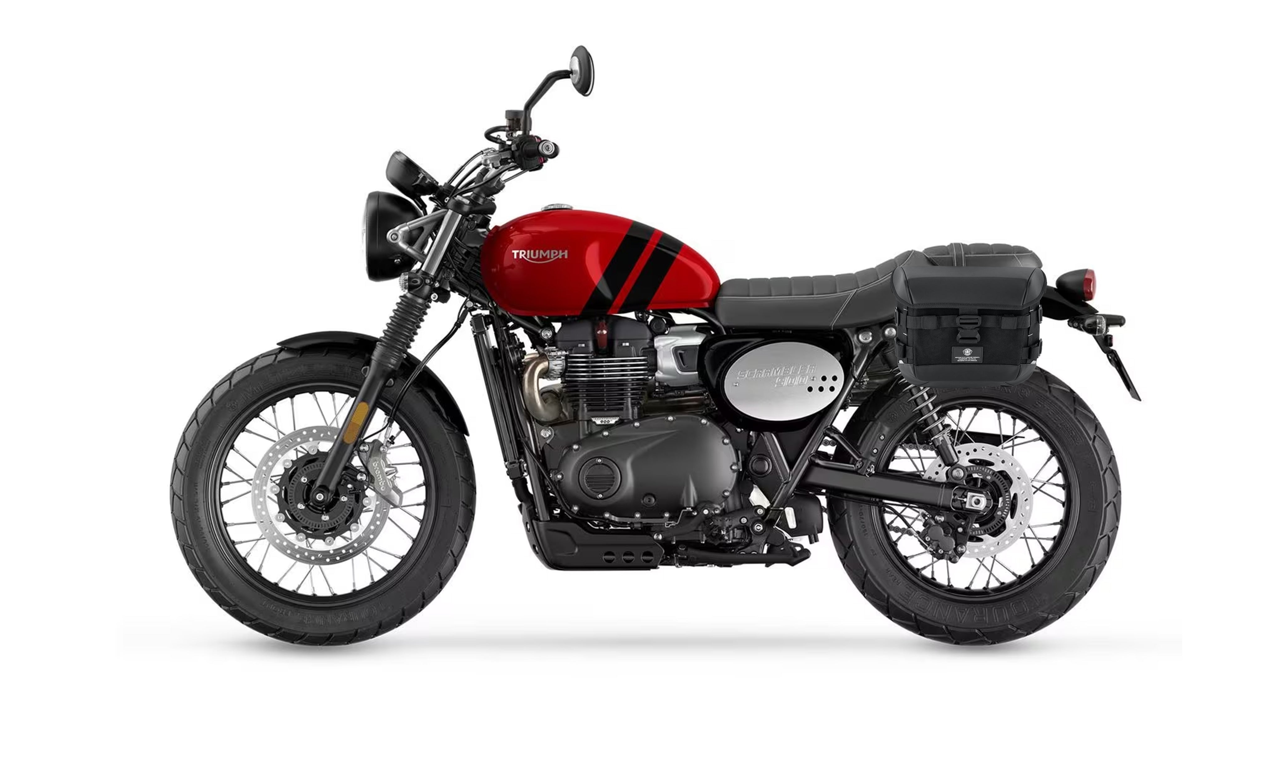 10L - Incognito Quick Mount Small Triumph Scrambler 900 (2022-current) Solo Saddlebag (Left Only) Bag on Bike @expand