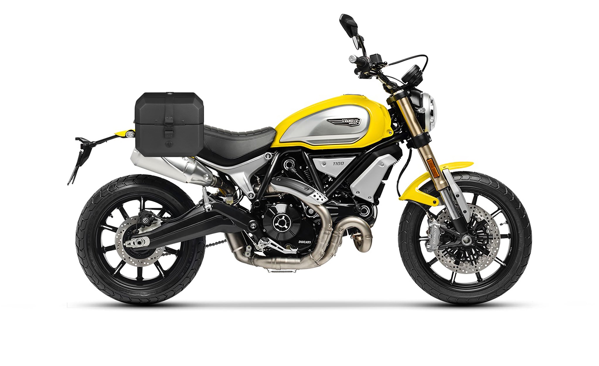 10L - Outlaw Quick Mount Small Ducati Scrambler 1100/Special/Sport Solo Hard Saddlebag (Right Only) Bag on Bike @expand