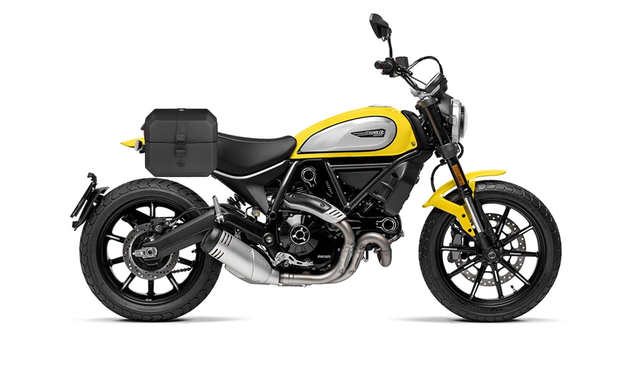 10L - Outlaw Quick Mount Small Ducati Scrambler (2018-2022) Solo Hard Saddlebag (Right Only) Bag on Bike @expand