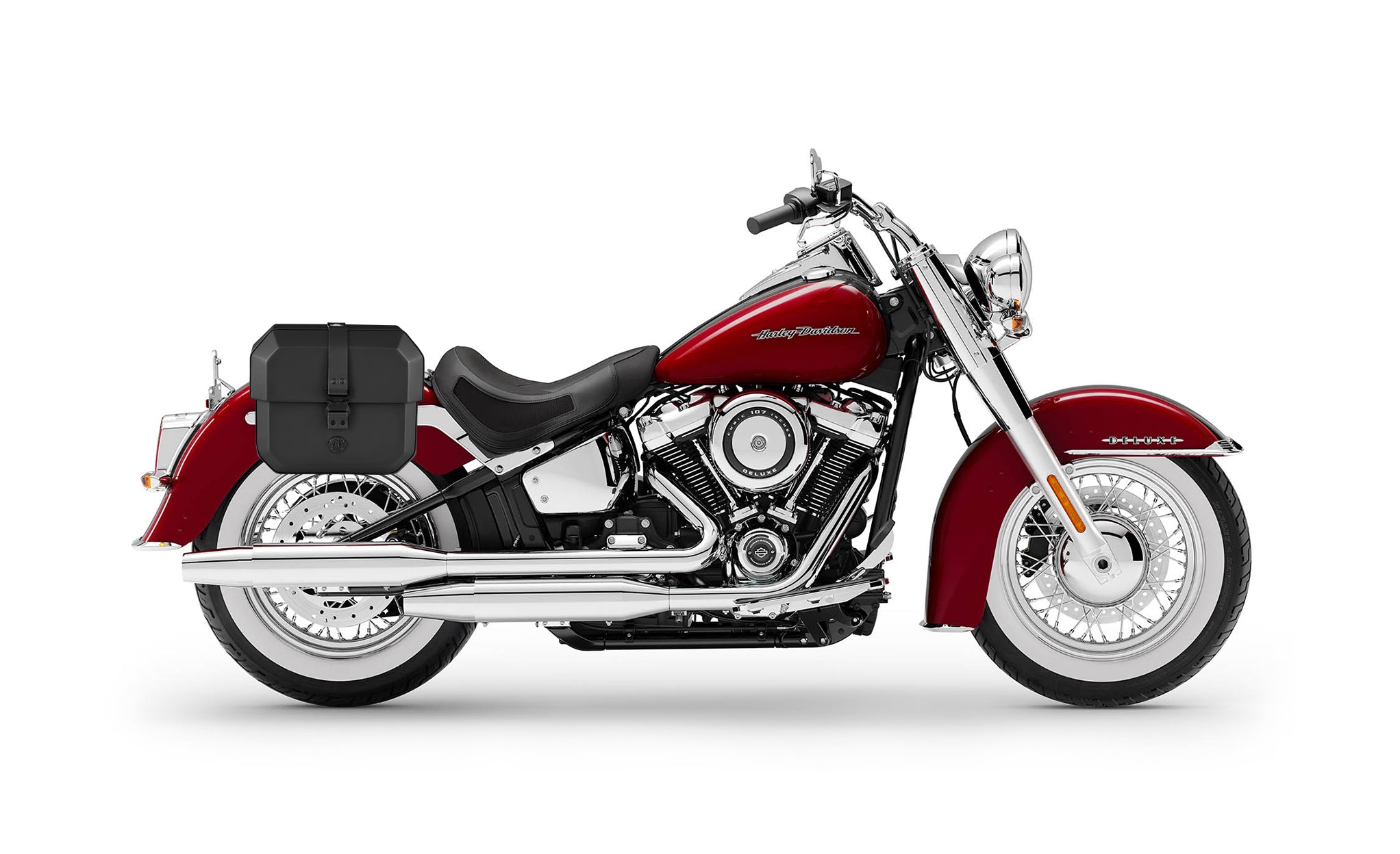 10L - Outlaw Quick Mount Small Harley Softail Deluxe FLDE Solo Hard Saddlebag (Right Only) @expand
