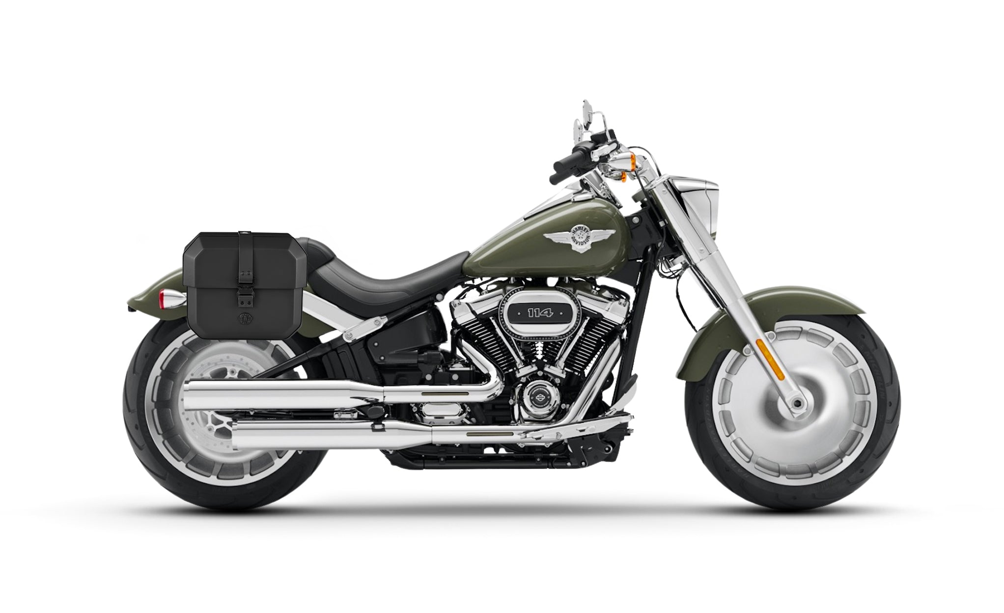 10L - Outlaw Quick Mount Small Harley Softail Fat Boy FLFB/S Solo Hard Saddlebag (Right Only) @expand