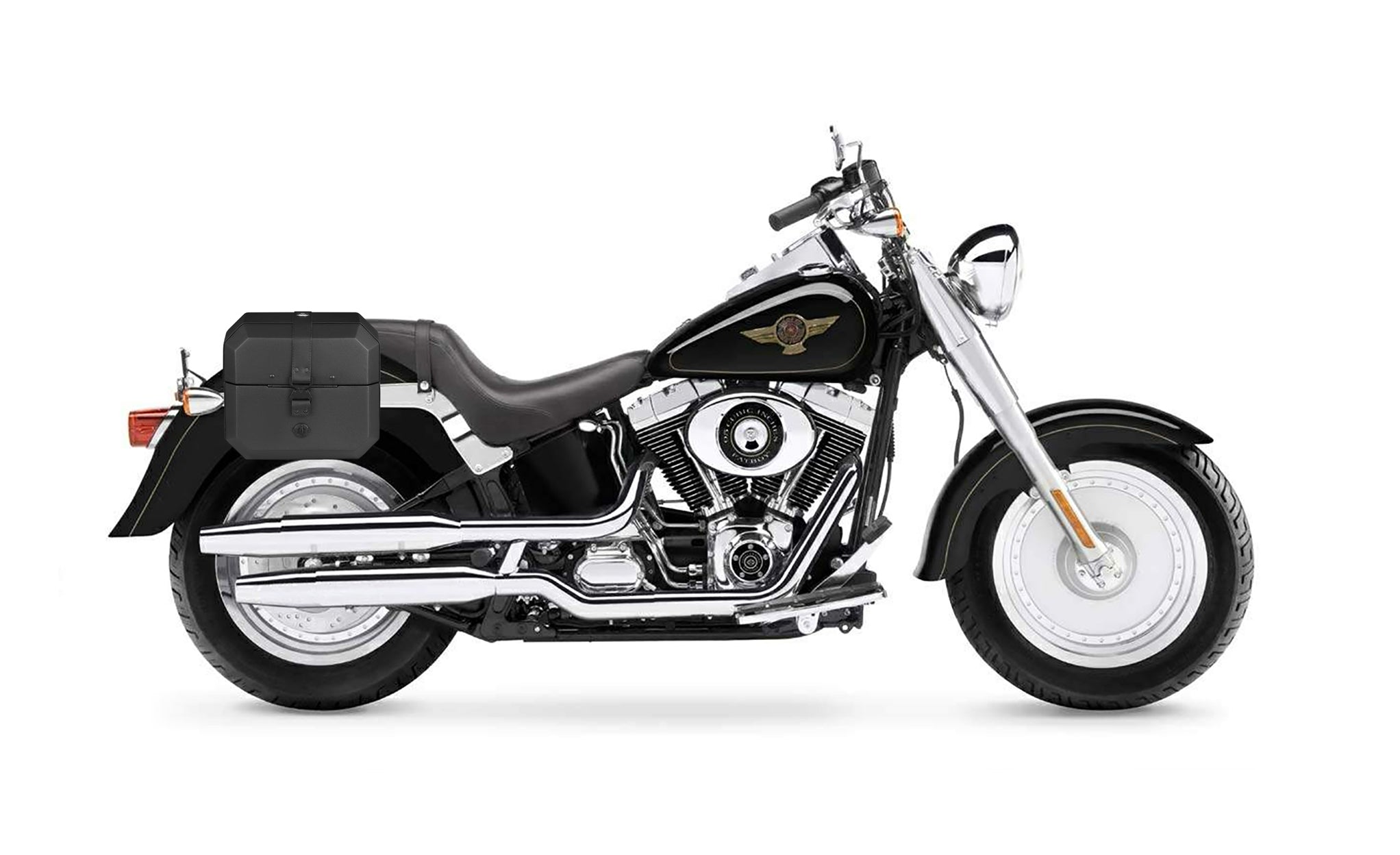 10L - Outlaw Quick Mount Small Harley Softail Fat Boy FLSTF/I Solo Hard Saddlebag (Right Only) @expand