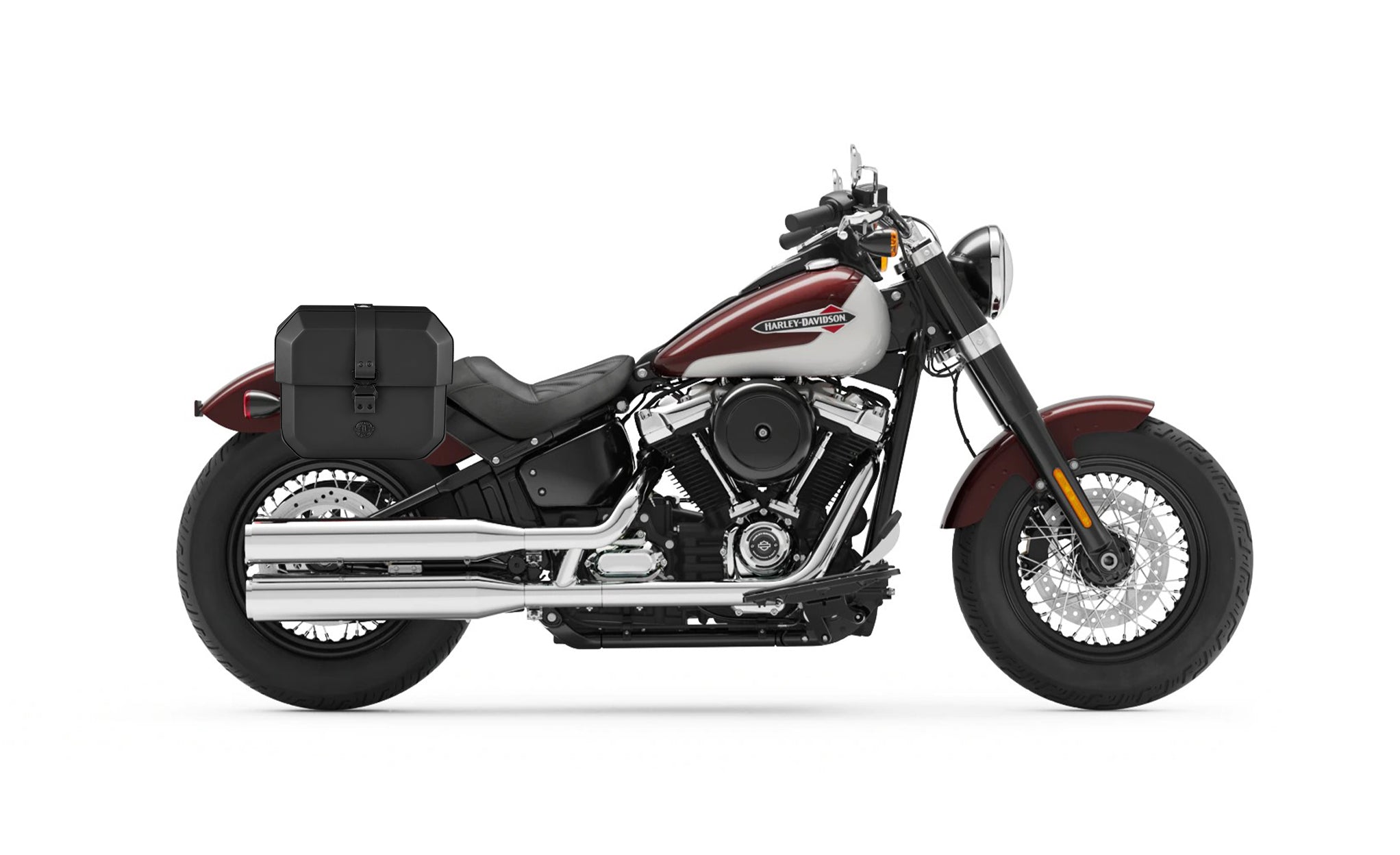 10L - Outlaw Quick Mount Small Harley Softail Slim FLSL Solo Hard Saddlebag (Right Only) @expand