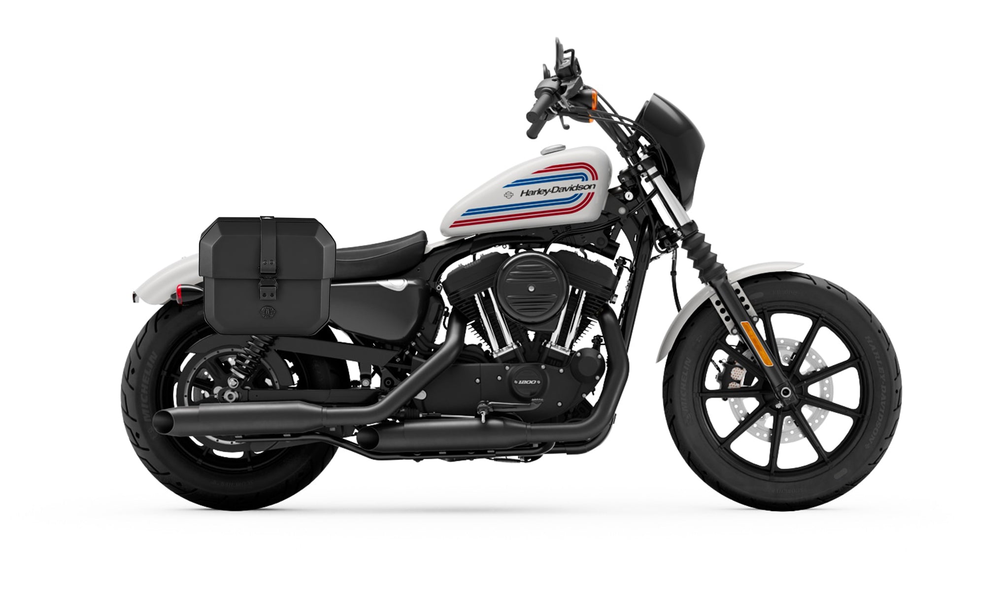 10L - Outlaw Quick Mount Small Harley Sportster Iron 1200 Solo Hard Saddlebag (Right Only) @expand