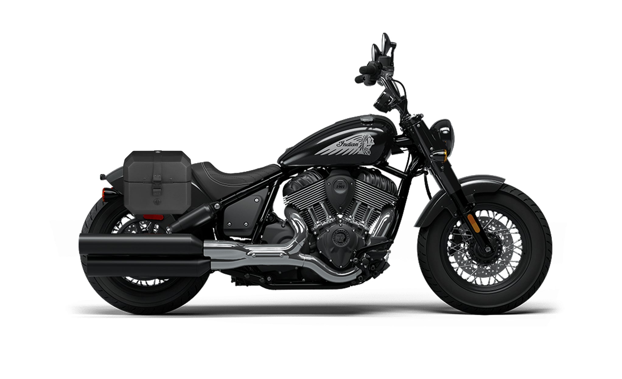 10L - Outlaw Quick-Mount Small Indian Chief Bobber (2022+) Solo Hard Saddlebag (Right Only) Bag on Bike @expand