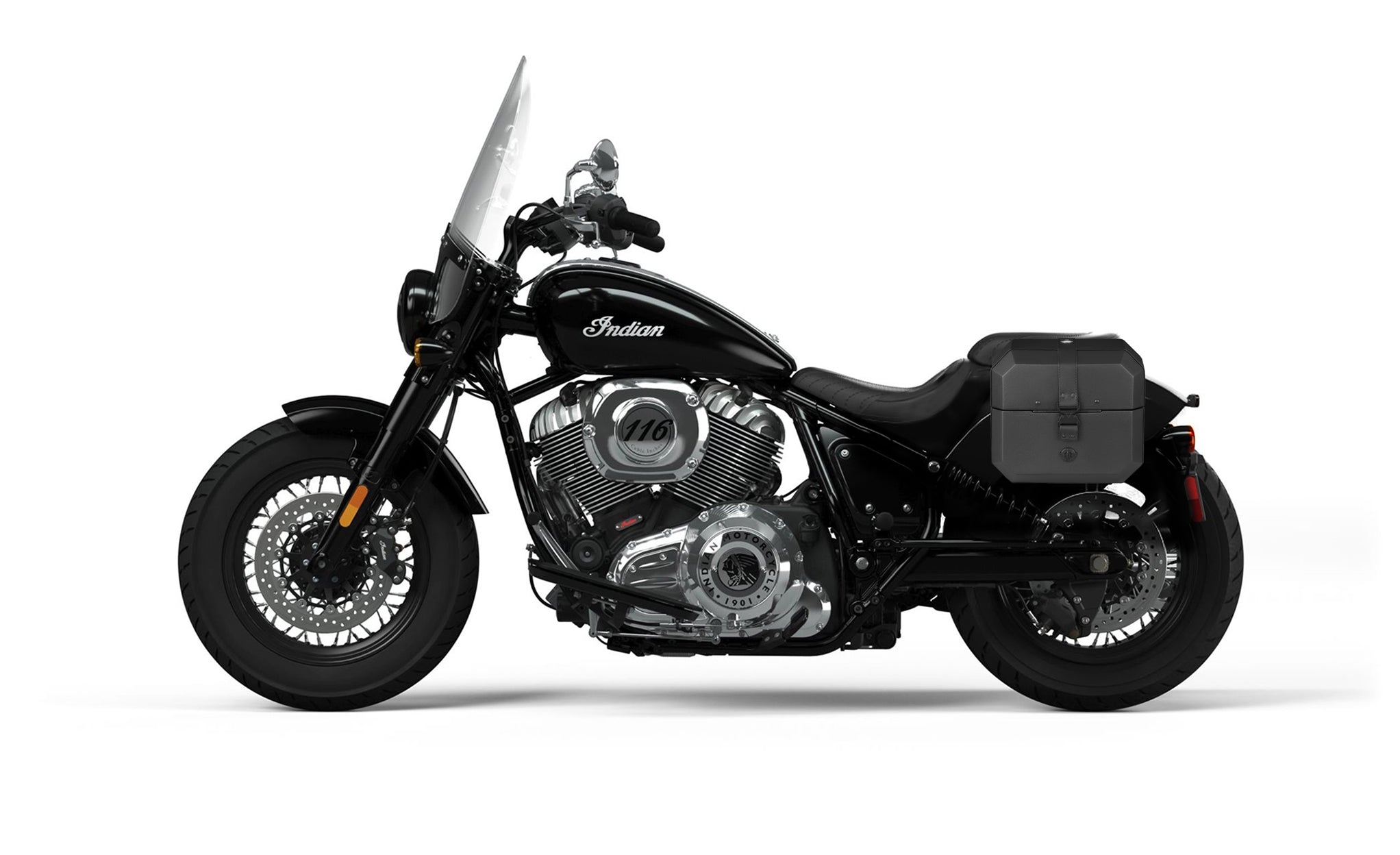 10L - Outlaw Quick-Mount Small Indian Super Chief Limited (2022+) Hard Solo Saddlebag (Left Only) Bag on Bike @expand