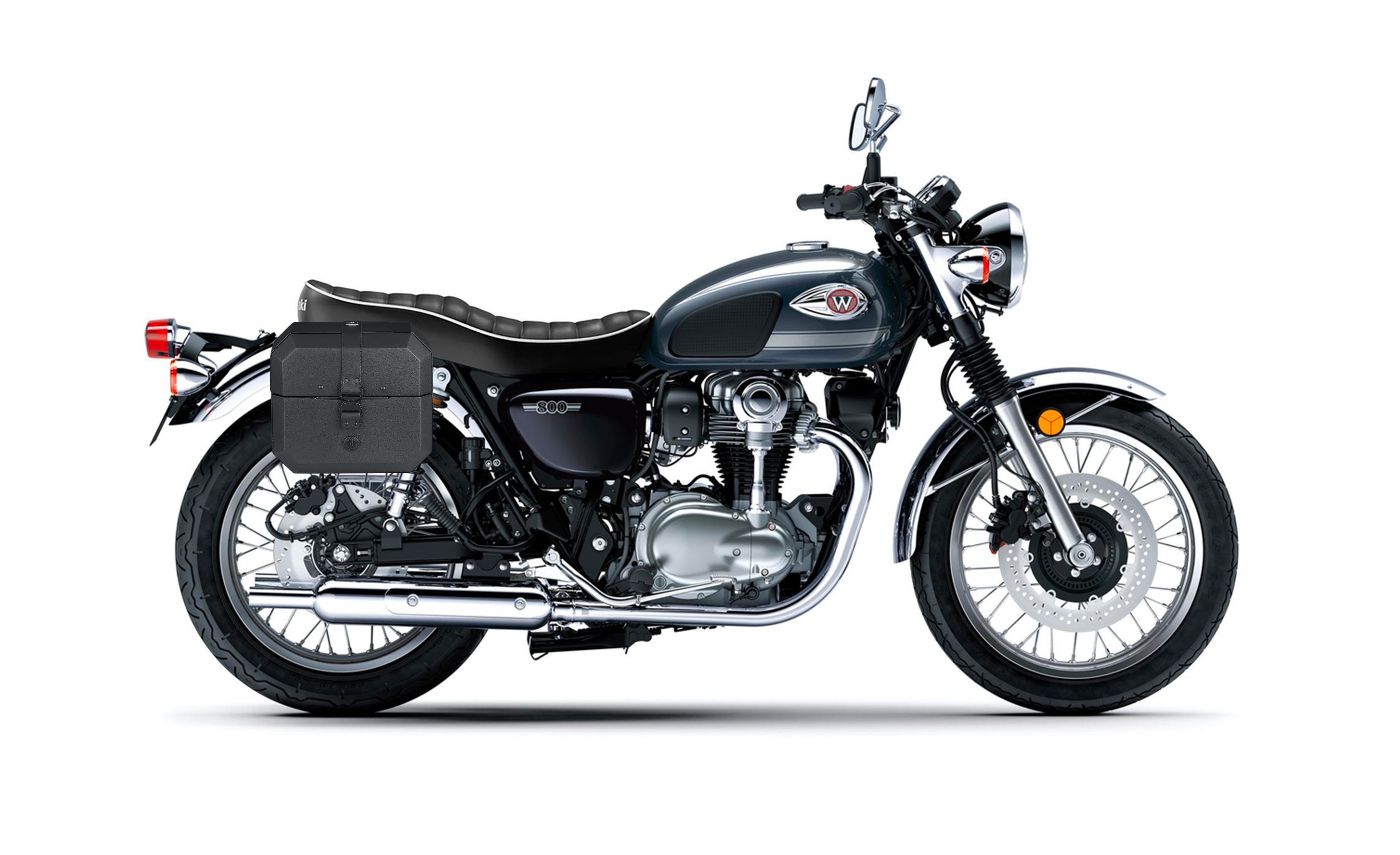 10L - Outlaw Quick Mount Small Kawasaki W800 Solo Hard Saddlebag (Right Only) Bag on Bike @expand