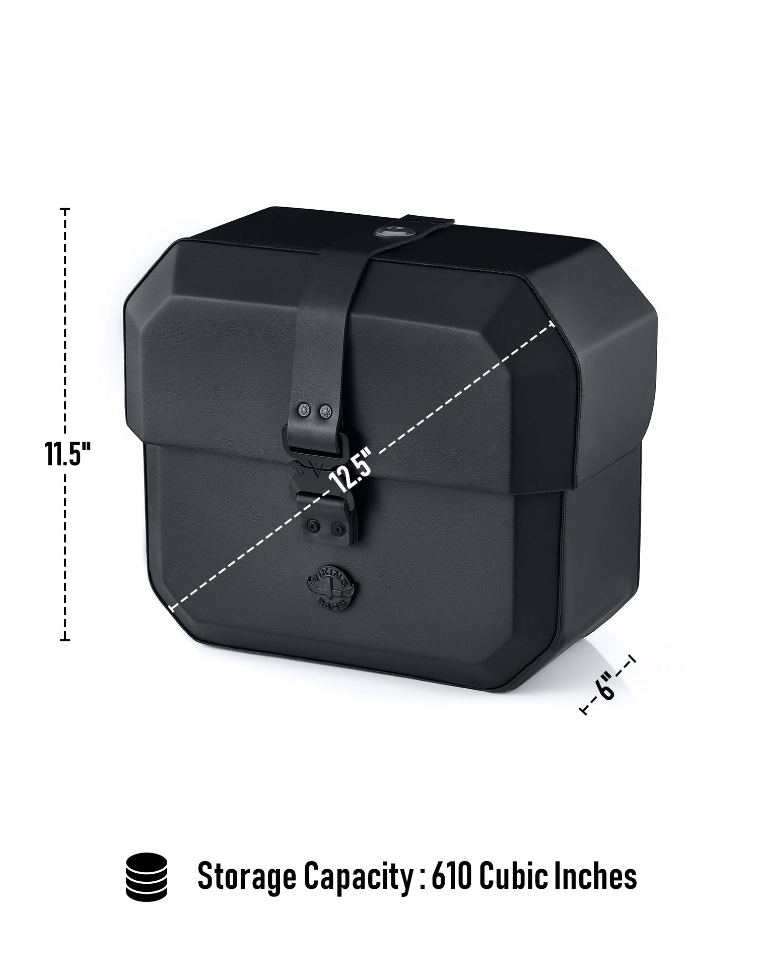 10L - Outlaw Quick Mount Small Royal Enfield Scram 411 Hard Solo Saddlebag (Left Only) Storage Capacity