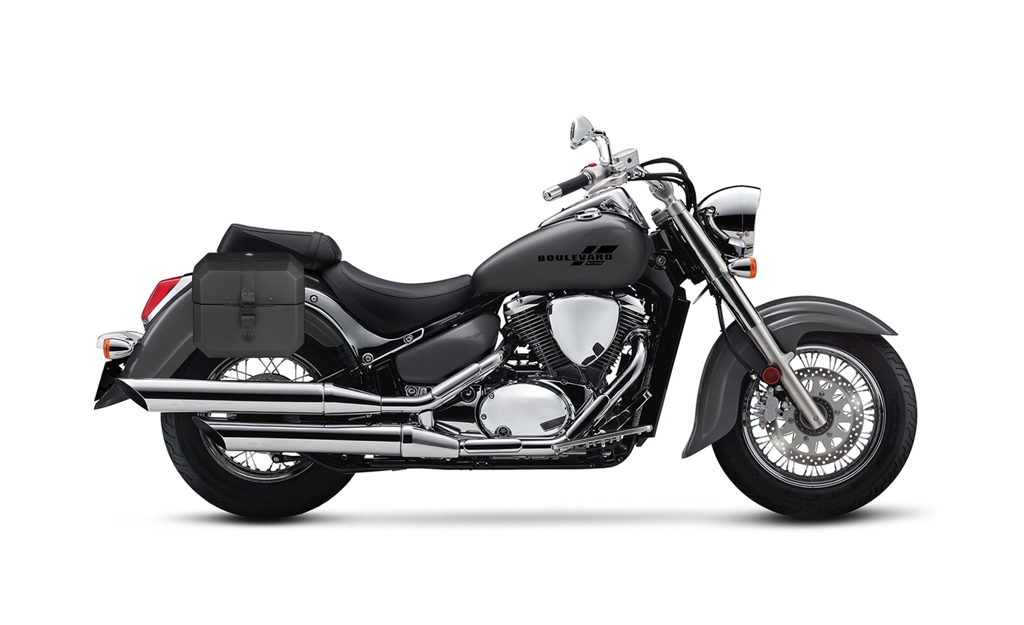 10L - Outlaw Quick Mount Small Suzuki Boulevard C50 VL800 Hard Solo Saddlebag (Right Only) Bag on Bike @expand