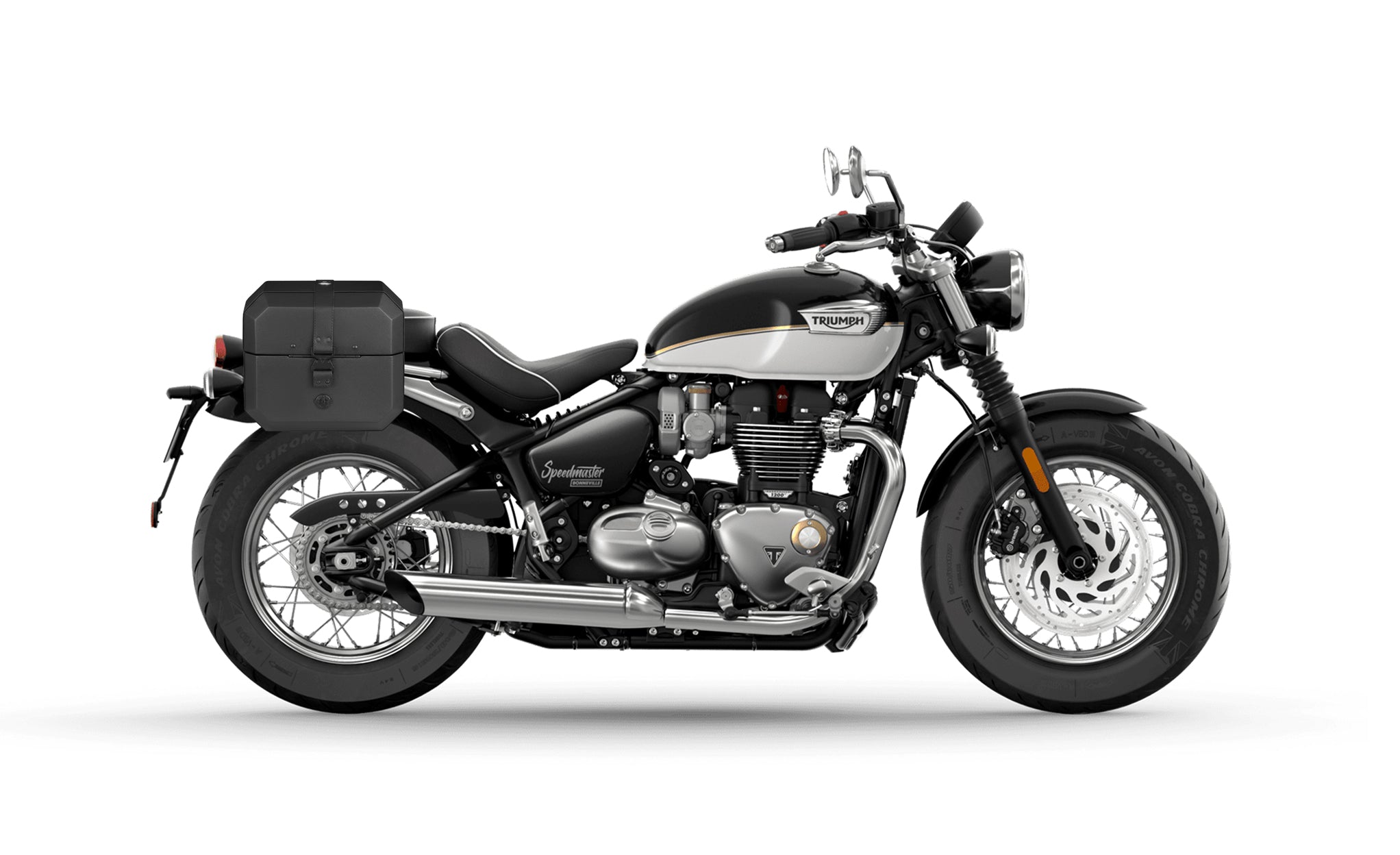 10L - Outlaw Quick Mount Small Triumph Bonneville Speedmaster Solo Hard Saddlebag (Right Only) Bag on Bike @expand