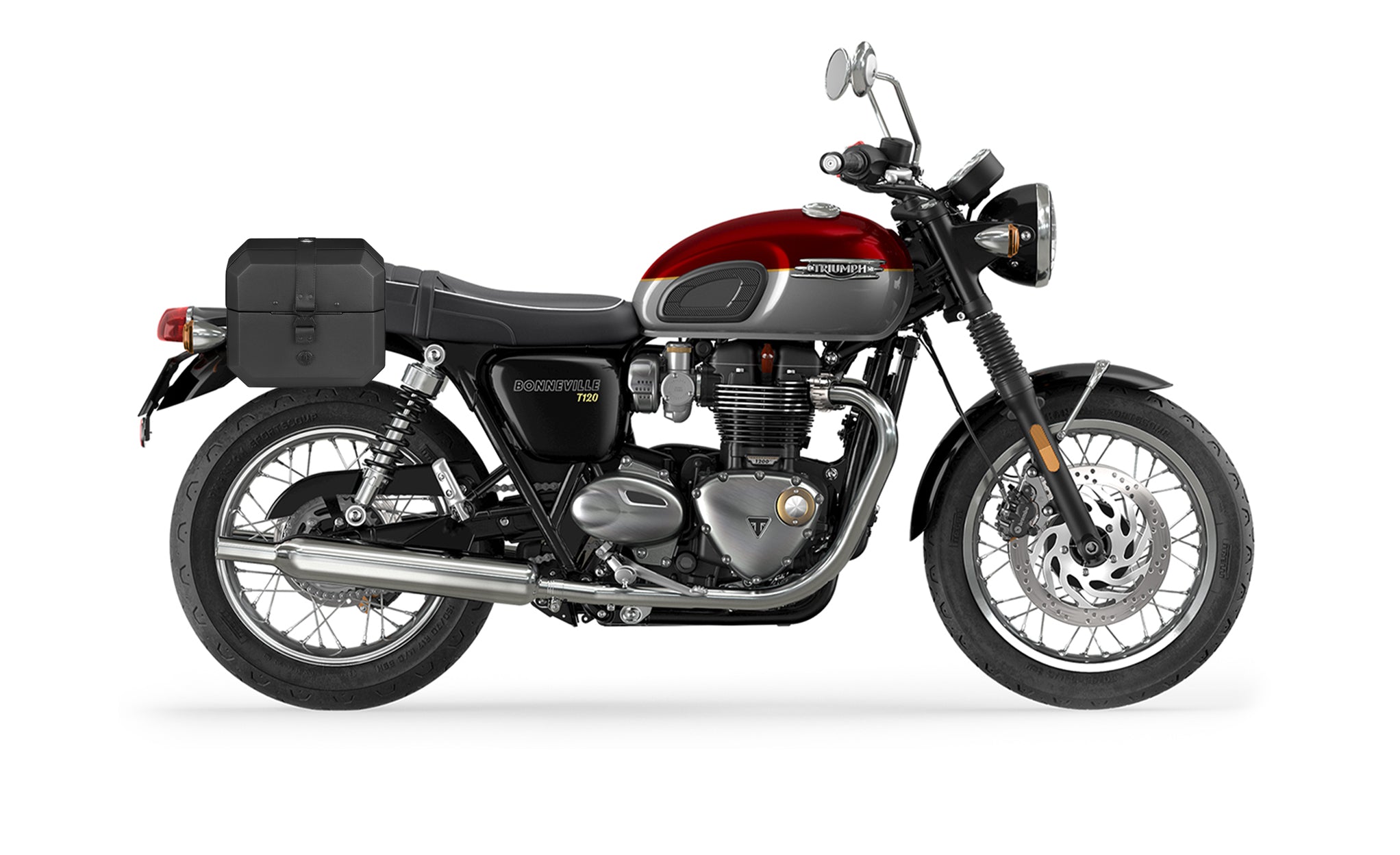 10L - Outlaw Quick Mount Small Triumph Bonneville T120 Solo Hard Saddlebag (Right Only) Bag on Bike @expand