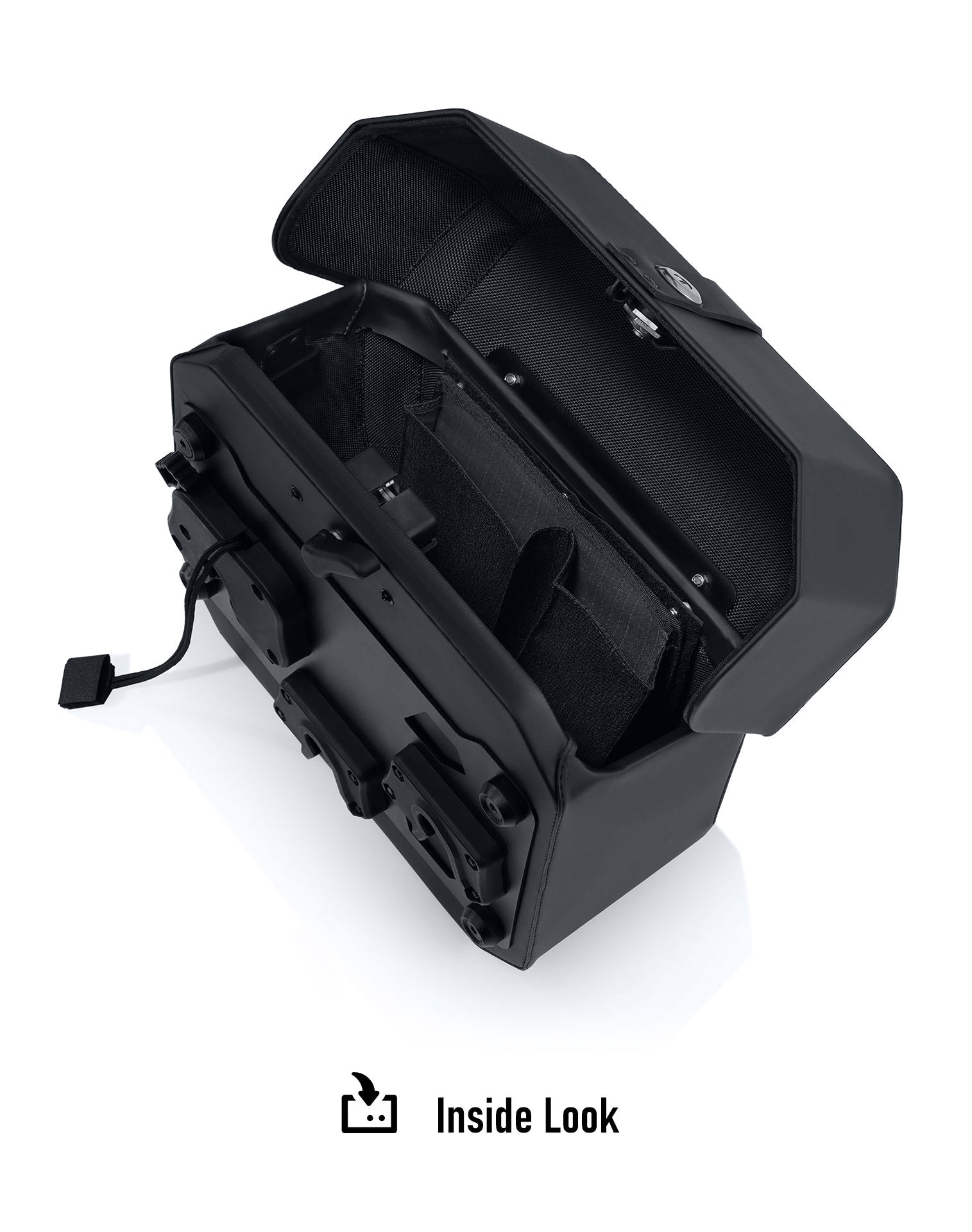 Viking 10L Outlaw Quick Mount Small Yamaha Bolt Specific Hard Solo Saddlebag Right Only Inside Look
