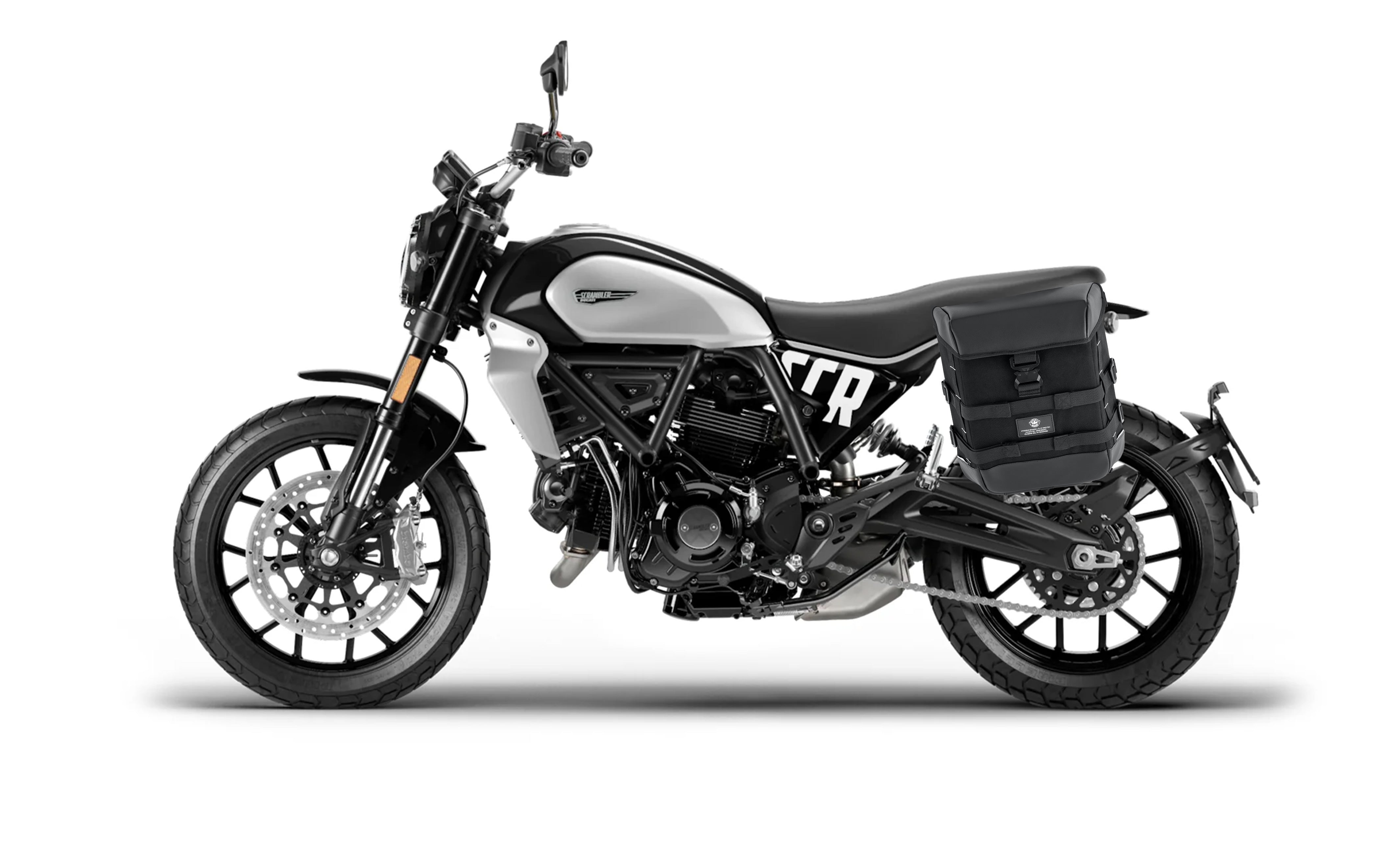 15L - Incognito Quick Mount Medium Ducati Scrambler (2018-2022) Solo Saddlebag (Left Only) Bag on Bike @expand