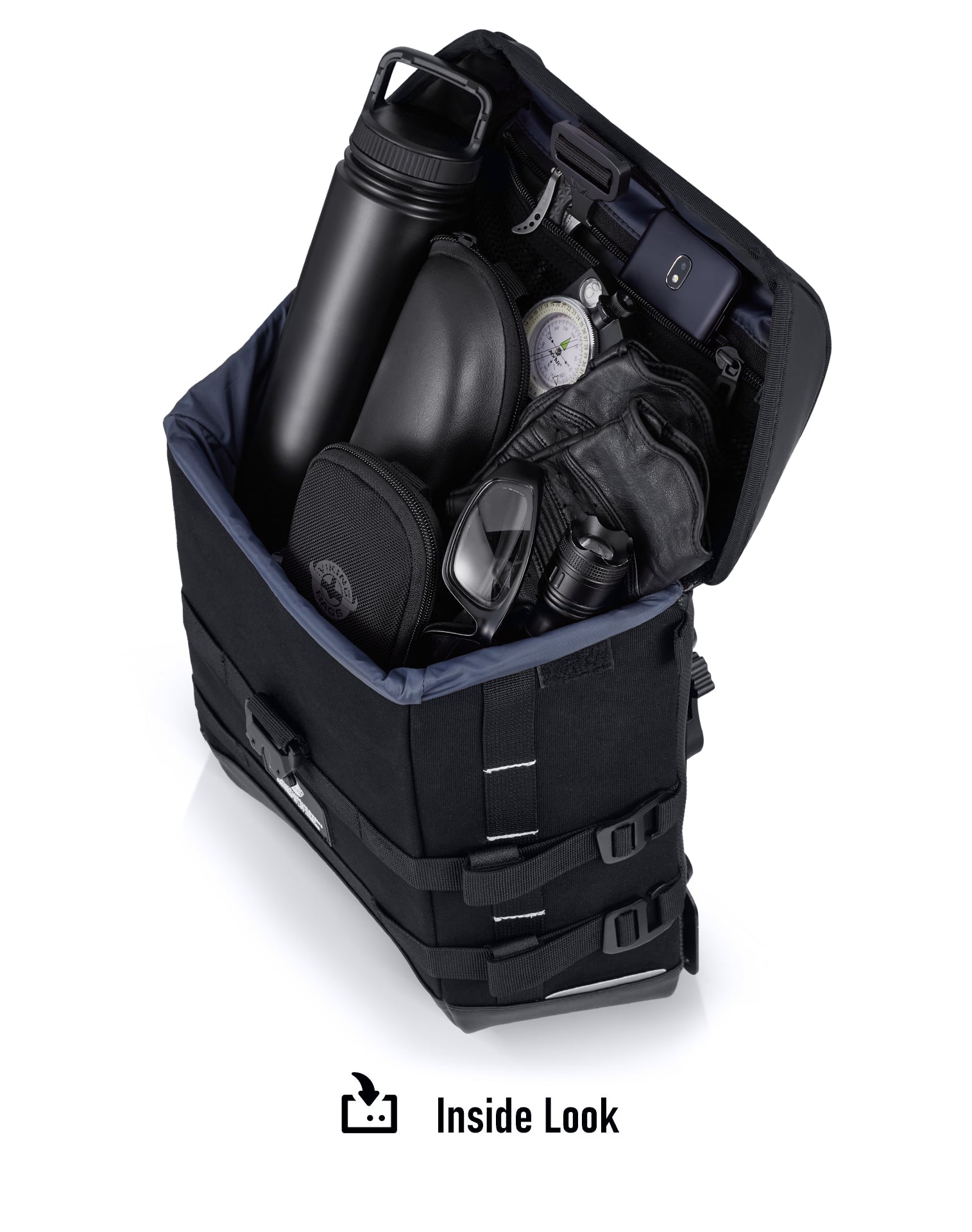 15L - Incognito Quick-Mount Medium Solo Saddlebag (Left Only) Inside View