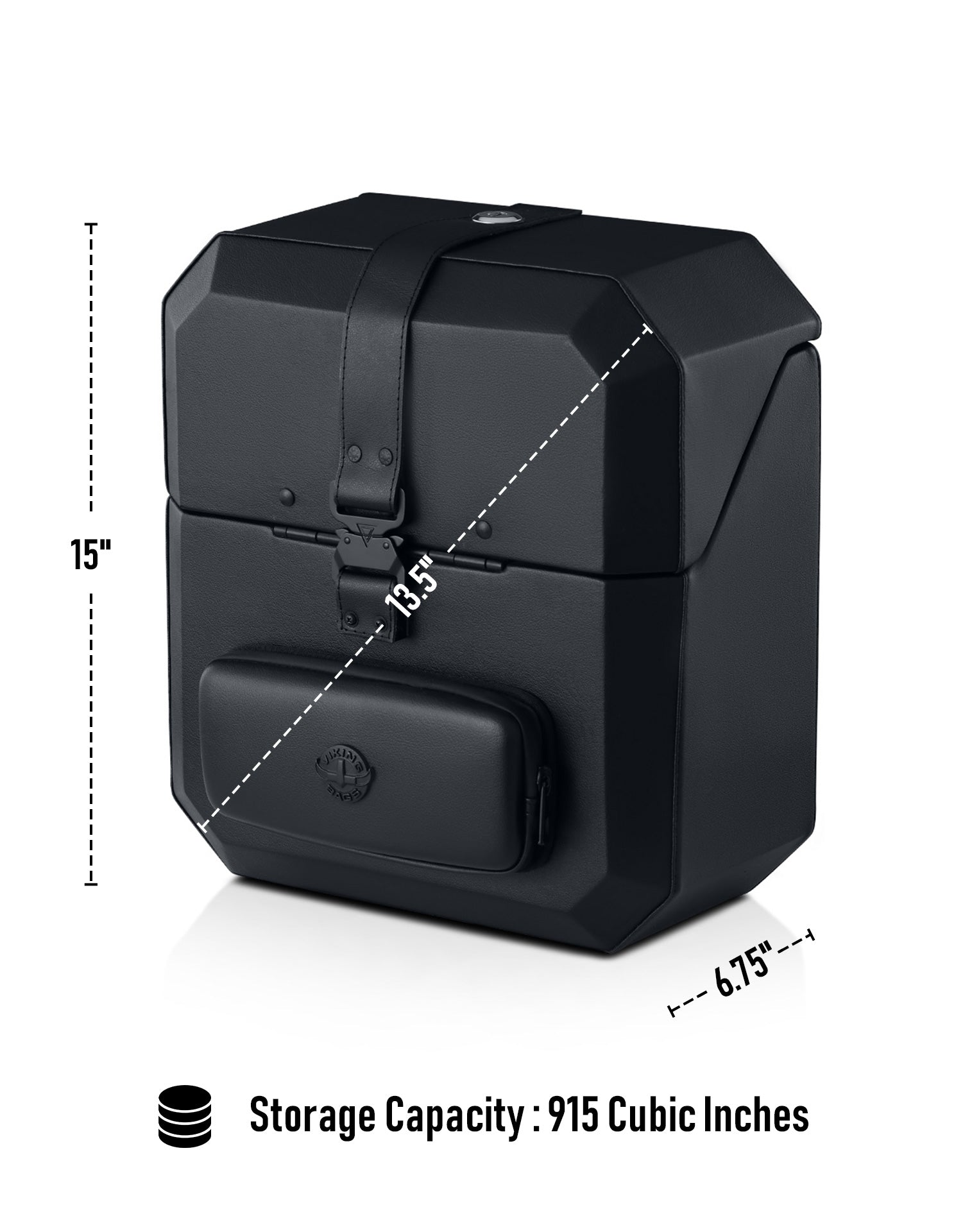 15L - Outlaw Quick Mount Medium Ducati Scrambler (2014-17) Hard Solo Saddlebag (Left Only) Storage Capacity