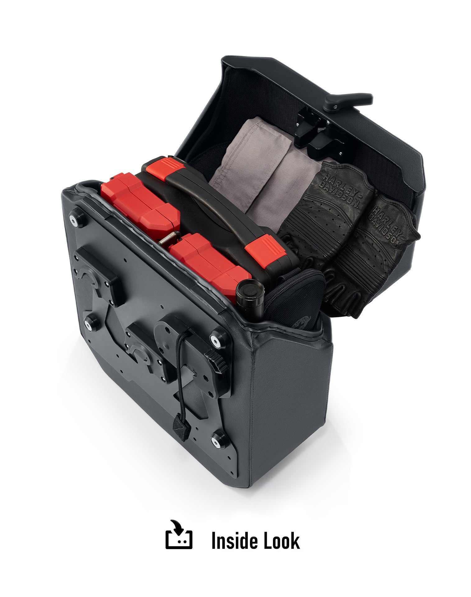 15L - Outlaw Quick Mount Medium Ducati Scrambler (2014-17) Hard Solo Saddlebag (Left Only) Inside Look