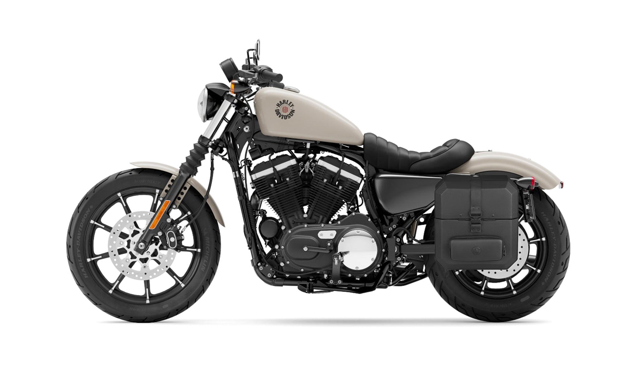 15L - Outlaw Quick Mount Medium Harley Sportster 883 Iron XL883N Hard Solo Saddlebag (Left Only) @expand