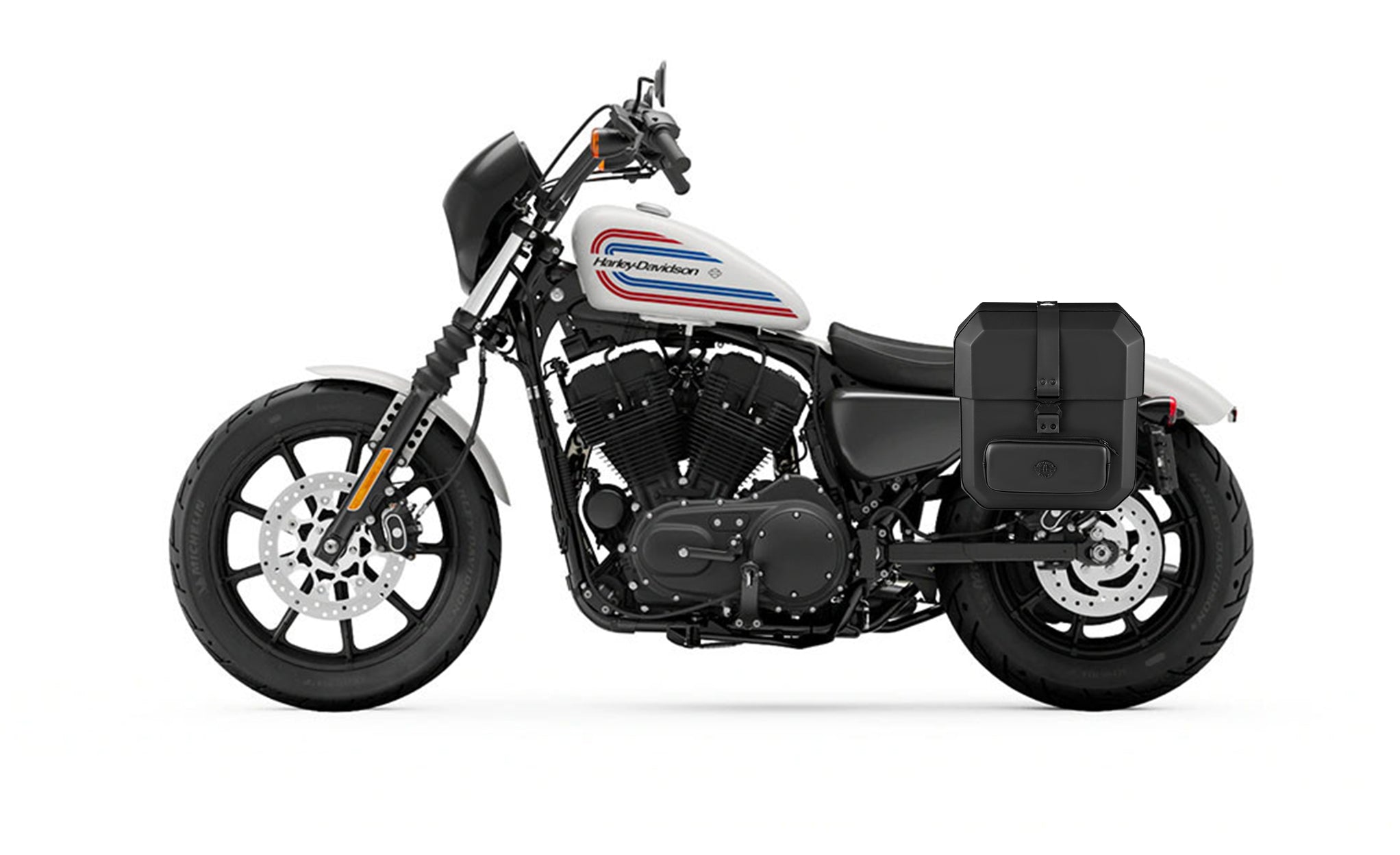 15L - Outlaw Quick Mount Medium Harley Sportster Iron 1200 Hard Solo Saddlebag (Left Only) @expand