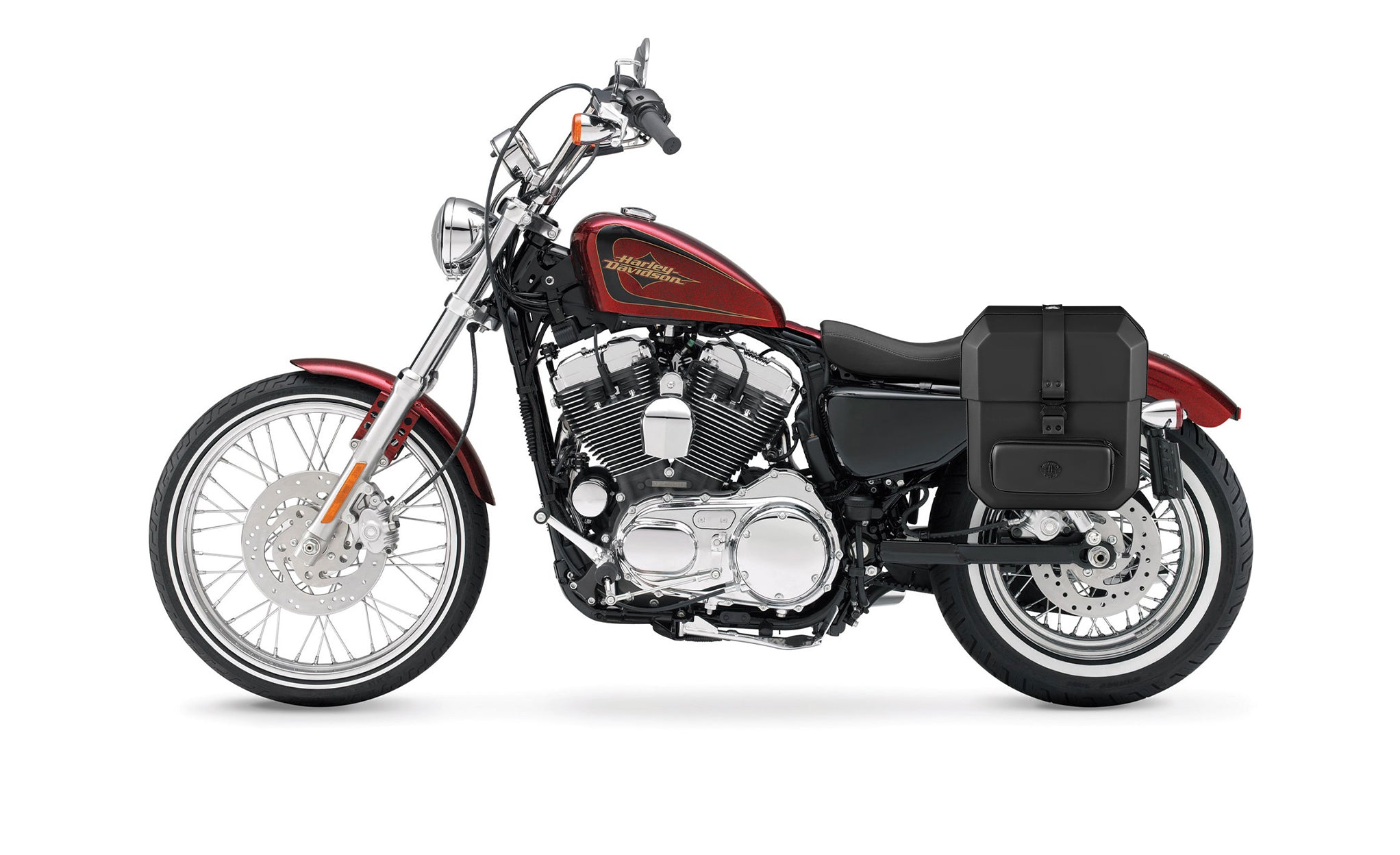 15L - Outlaw Quick Mount Medium Harley Sportster Seventy Two 72 Hard Solo Saddlebag (Left Only) @expand