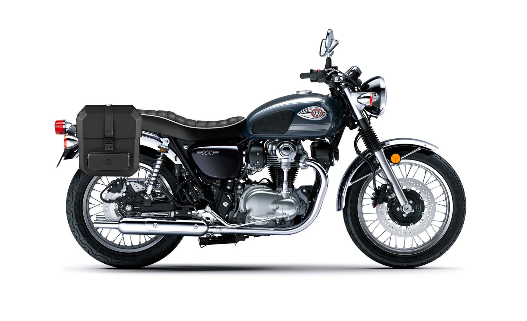 15L - Outlaw Quick Mount Medium Kawasaki W800 Hard Solo Saddlebag (Right Only) @expand