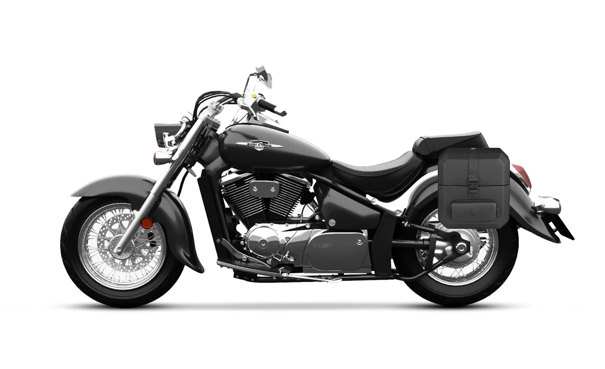 15L - Outlaw Quick Mount Medium Suzuki Boulevard C50 VL800 Hard Solo Saddlebag (Left Only) Bag on Bike @expand